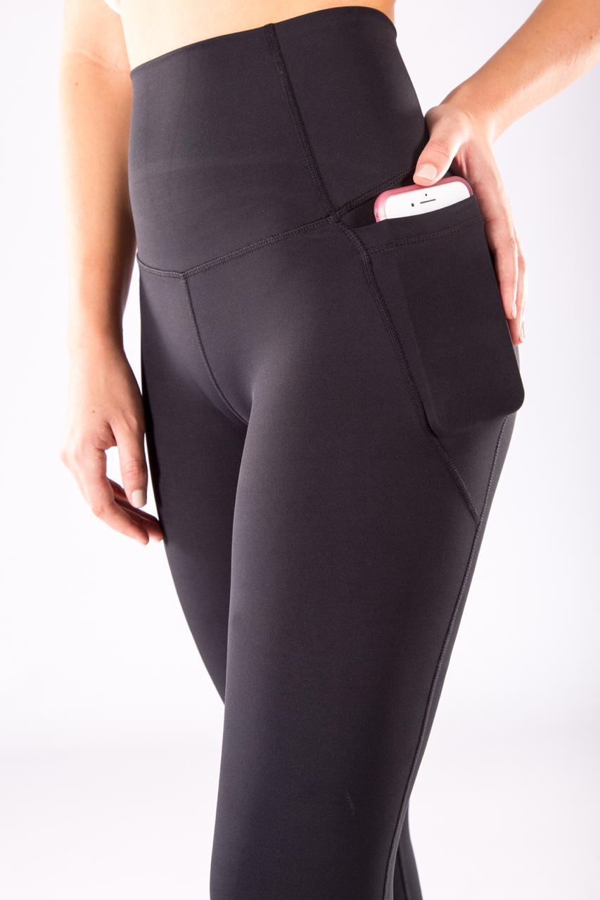 Image of Compression Leggings with phone pocket - Black