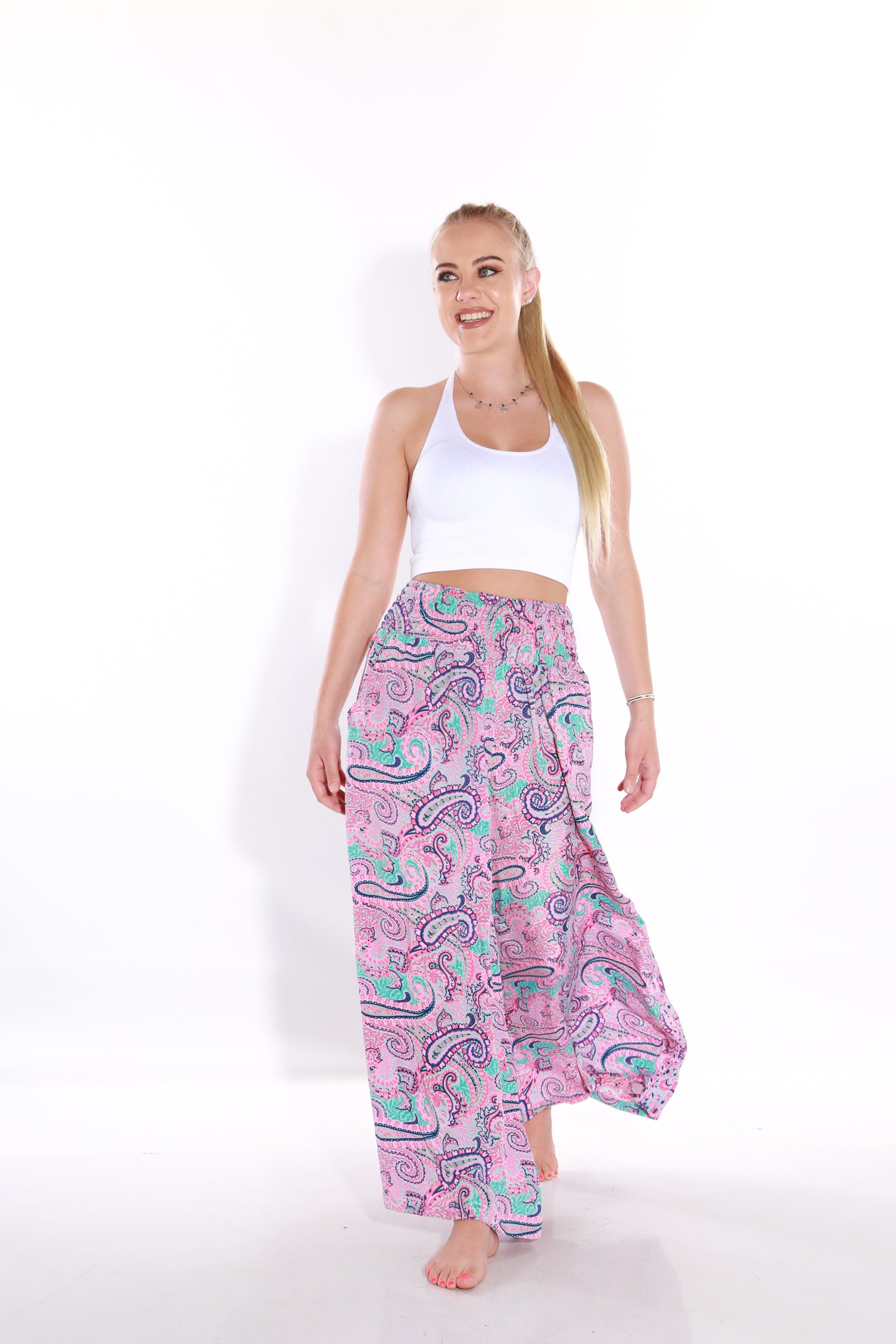 Image of Happy Pants wide leg palazzo pants - blush