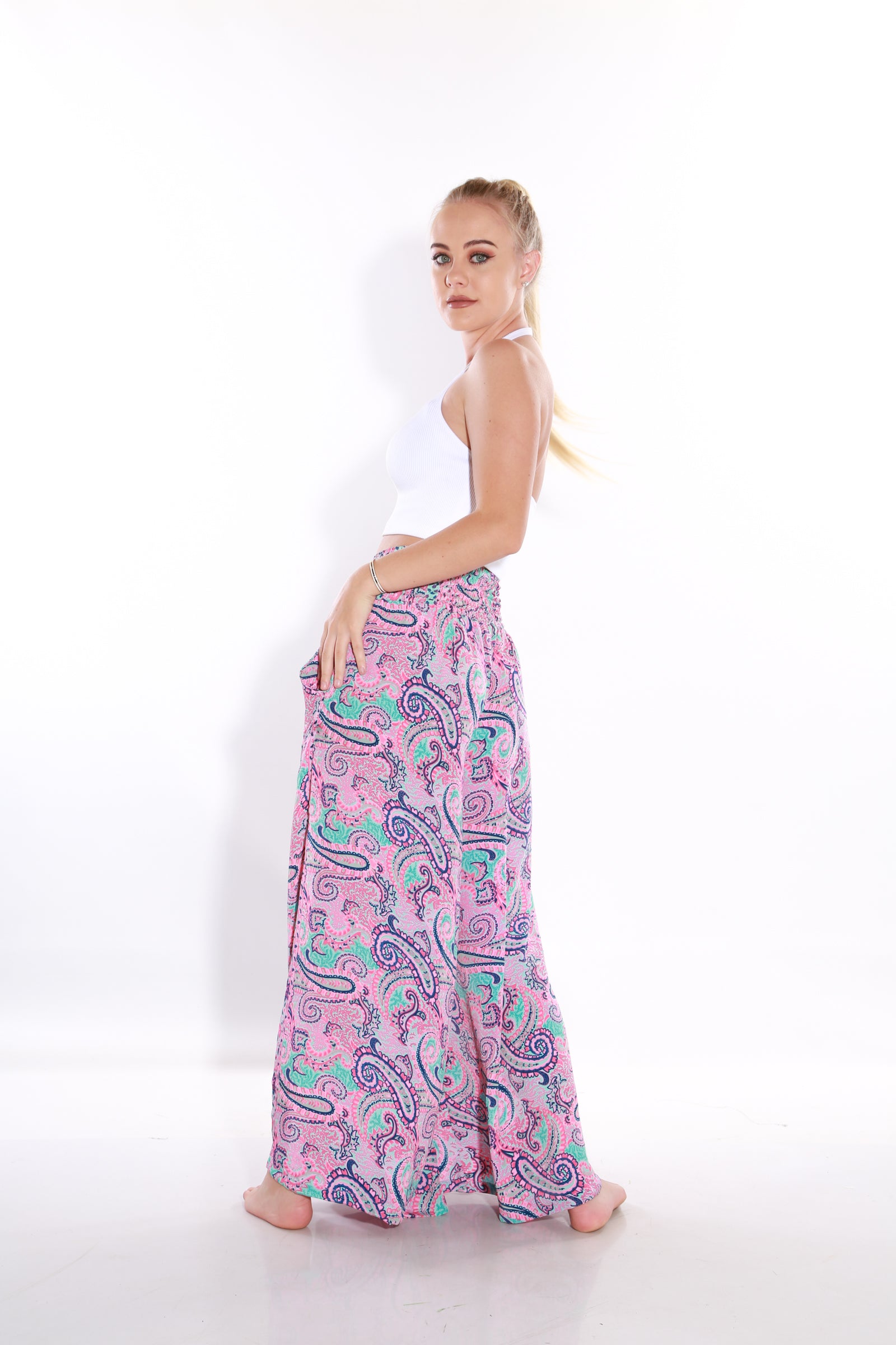 Image of Happy Pants wide leg palazzo pants - blush