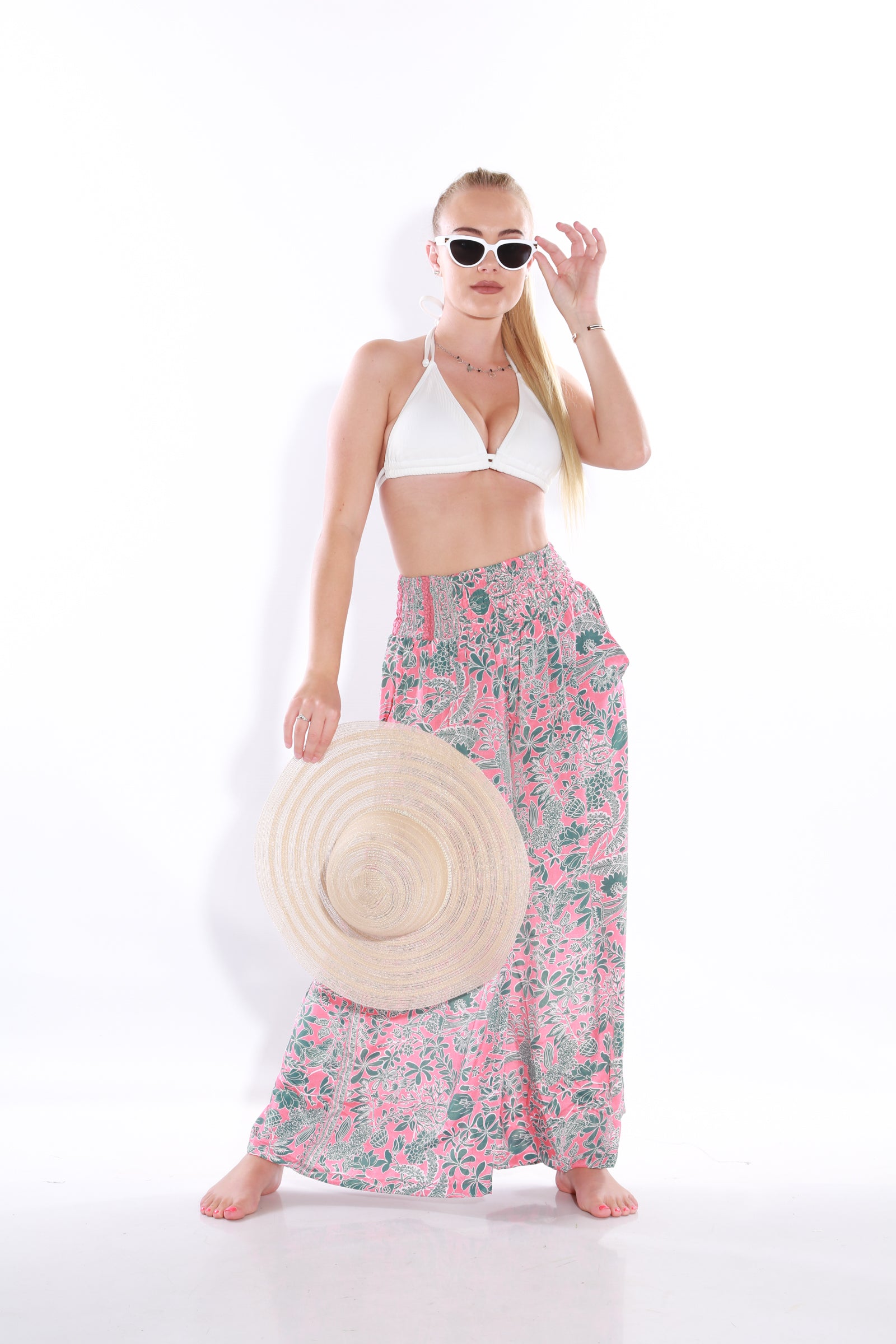 Happy Pants wide leg palazzo pants - coral