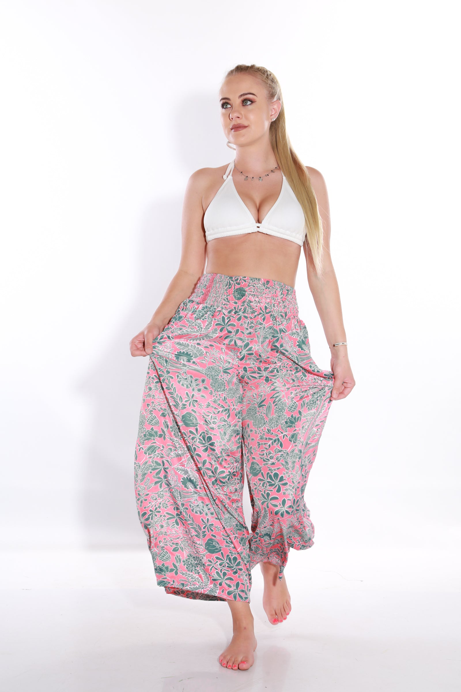 Image of Happy Pants wide leg palazzo pants - coral