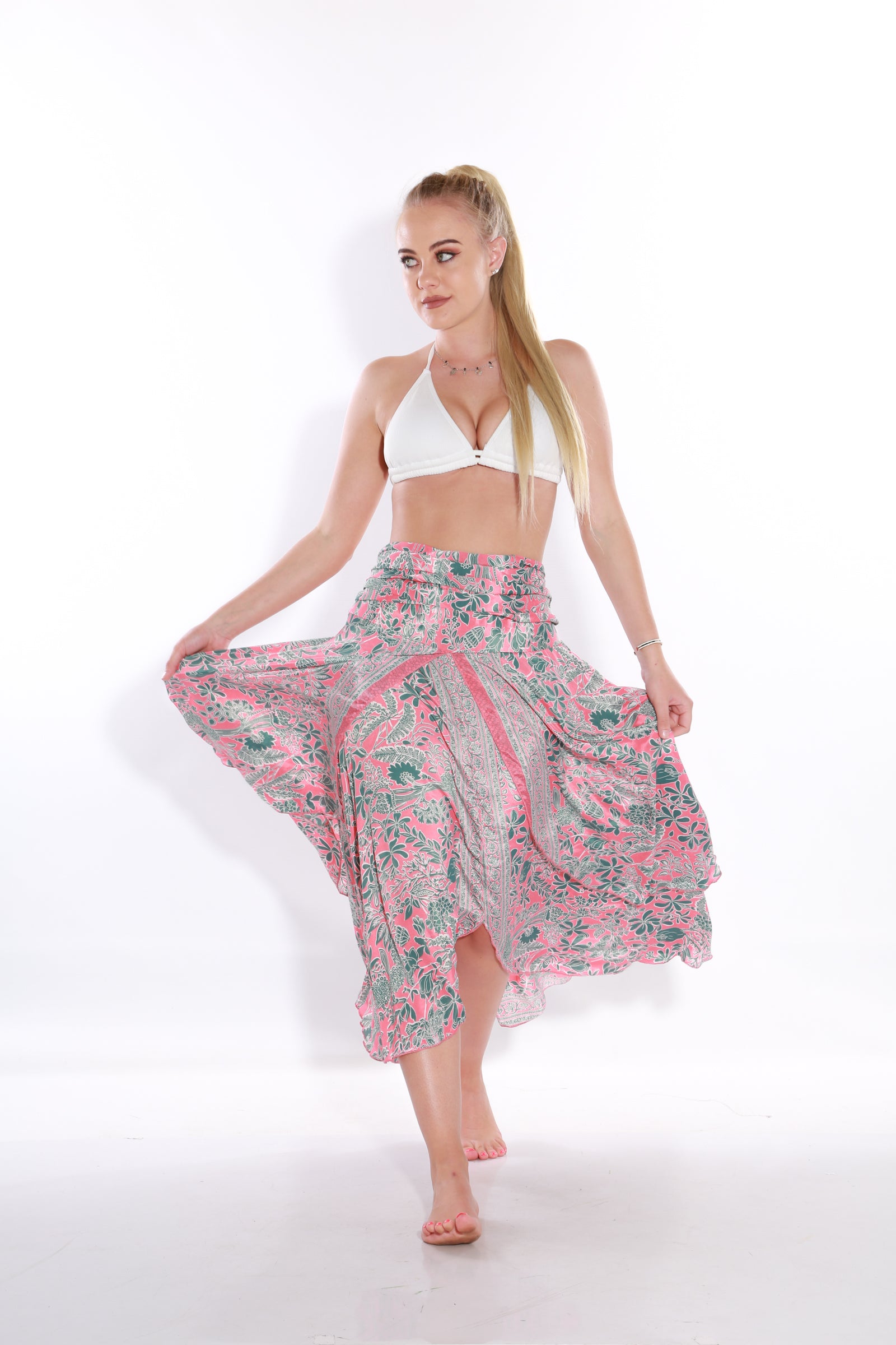 Happy Boho midi skirt - coral