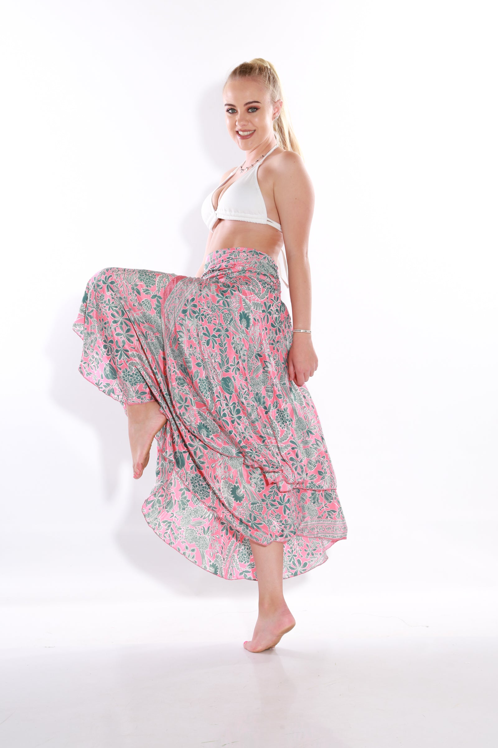 Image of Happy Boho midi skirt - coral