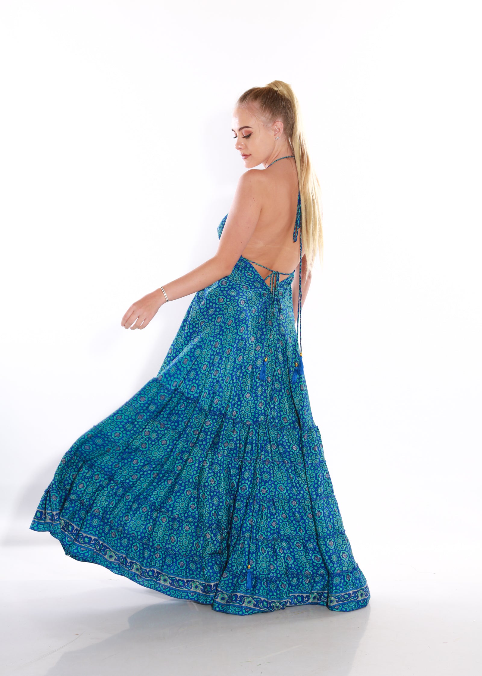 Image of Happy Spaghetti maxi dress- Azure