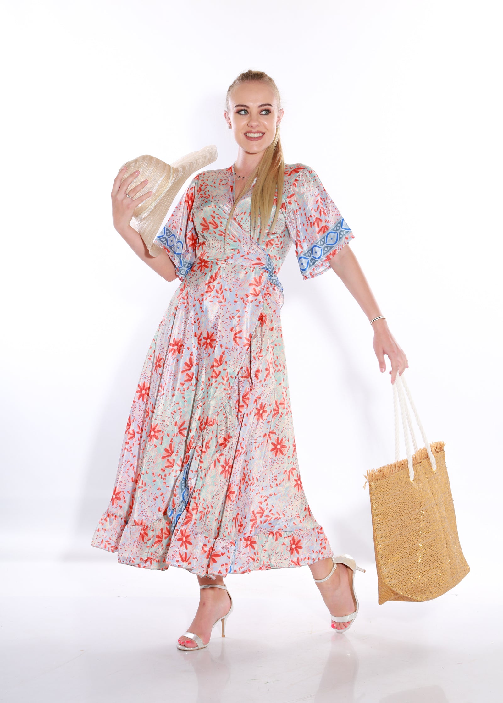 Image of Happy maxi wrap dress- cherry blossom