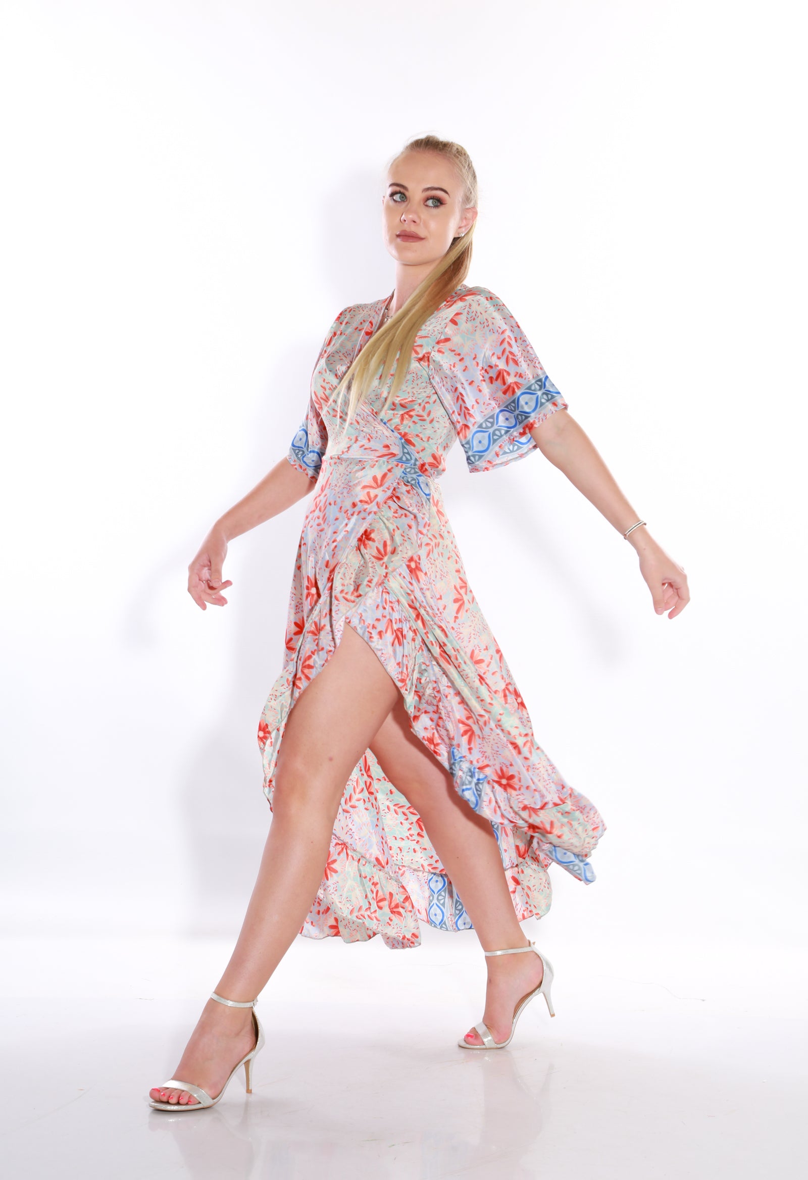 Image of Happy maxi wrap dress- cherry blossom