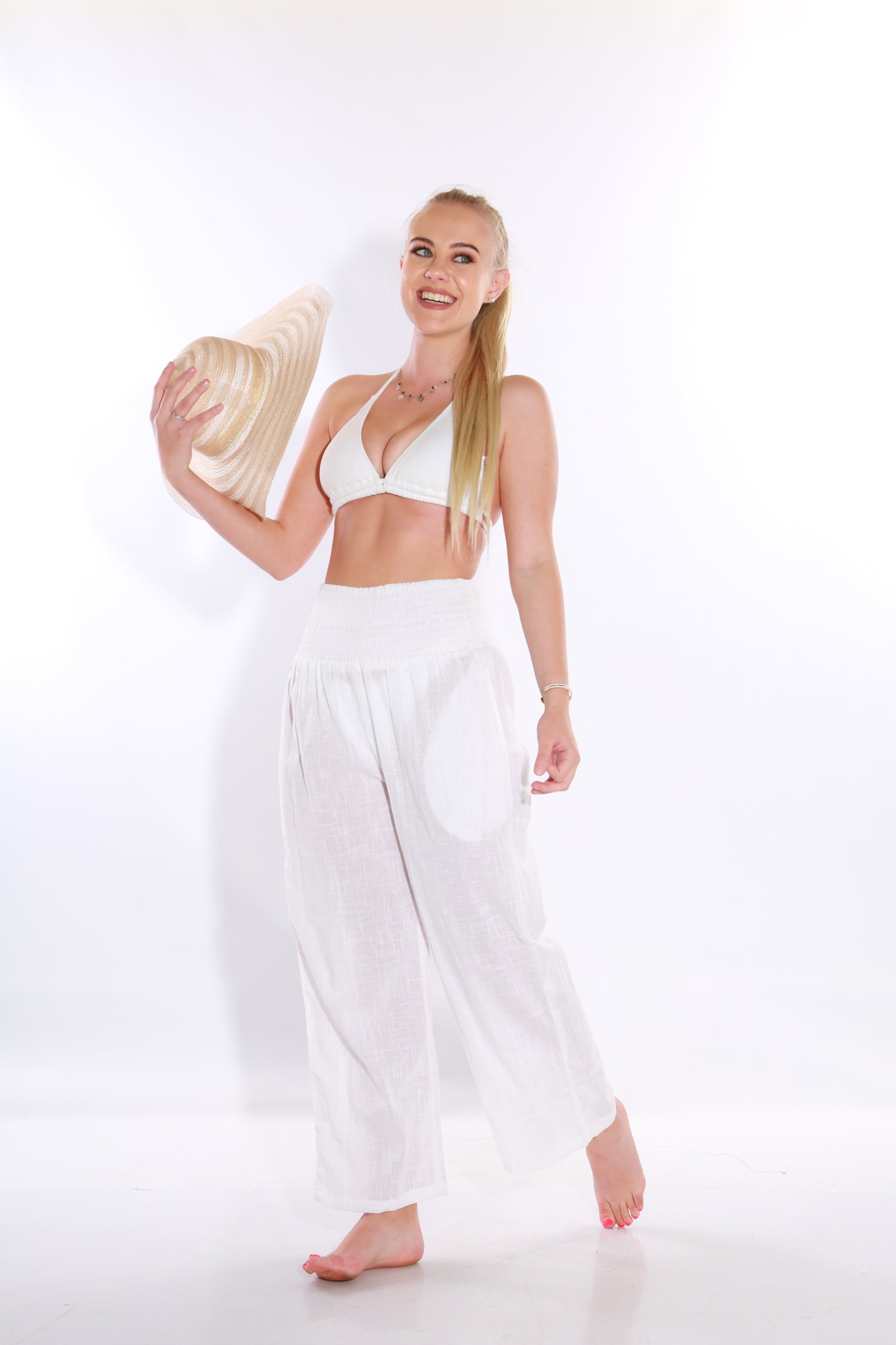 Image of Happy Pants -White linen