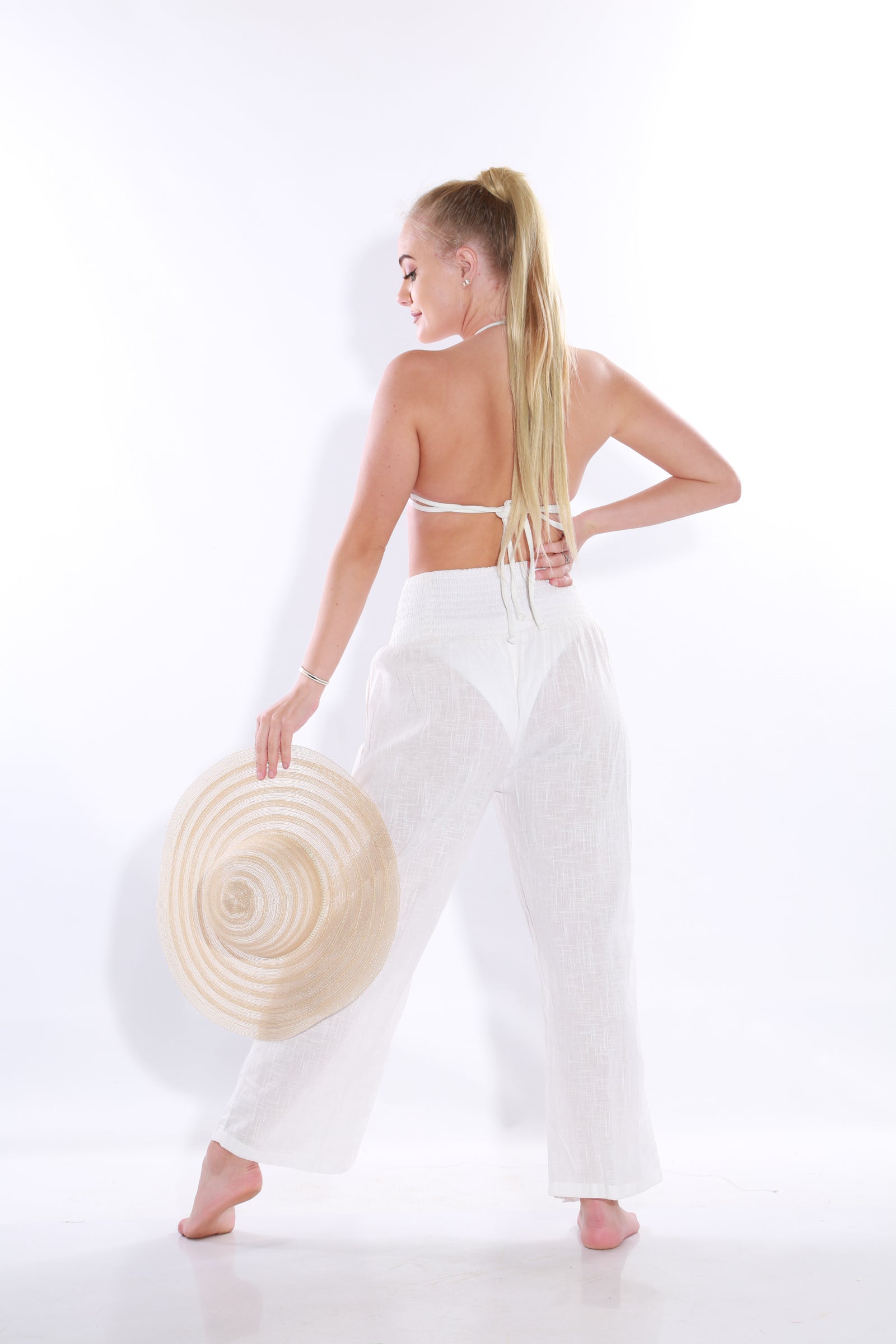 Happy Pants -White linen