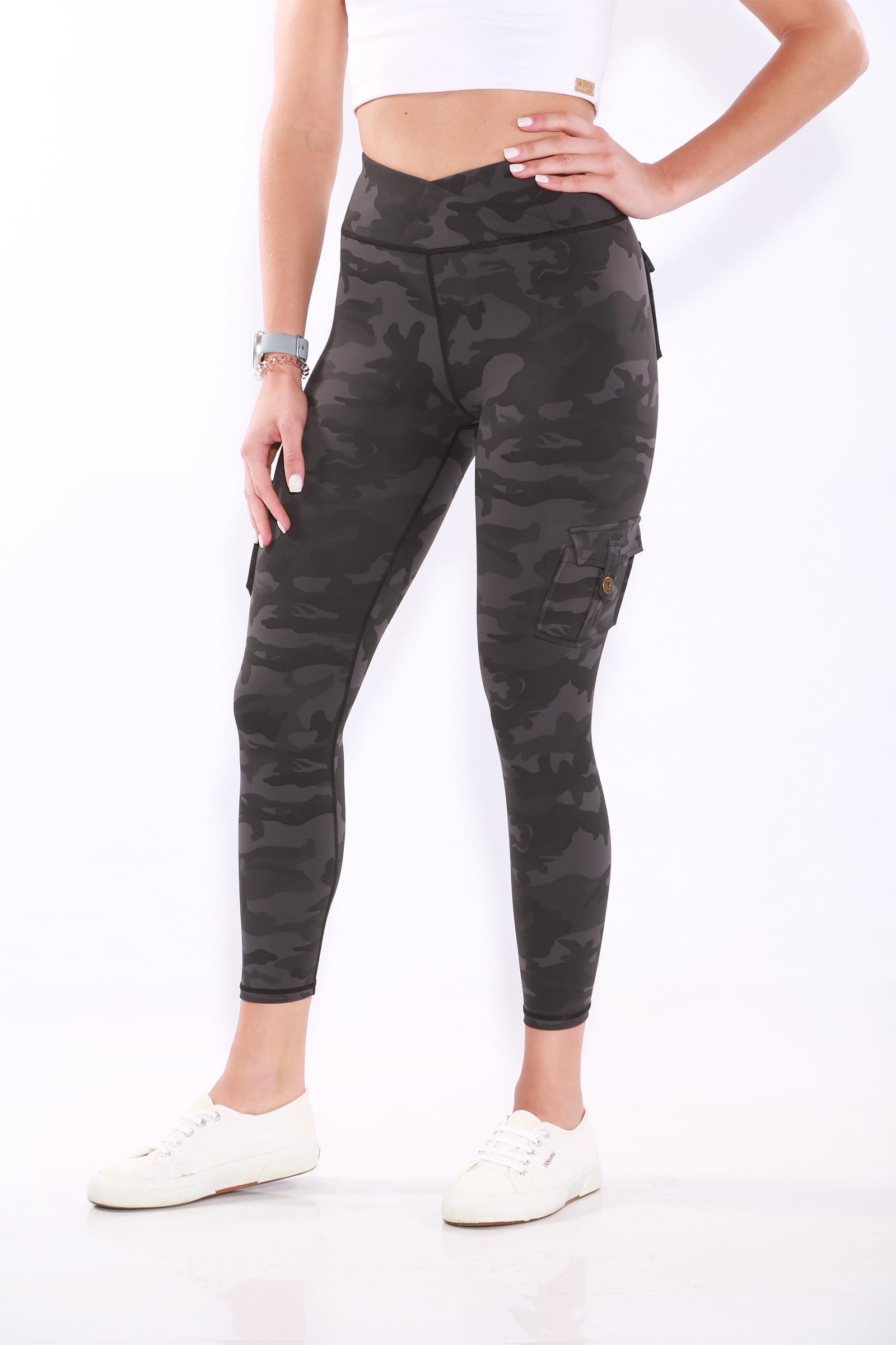 TNG Cargo Leggings -  Grey Camo