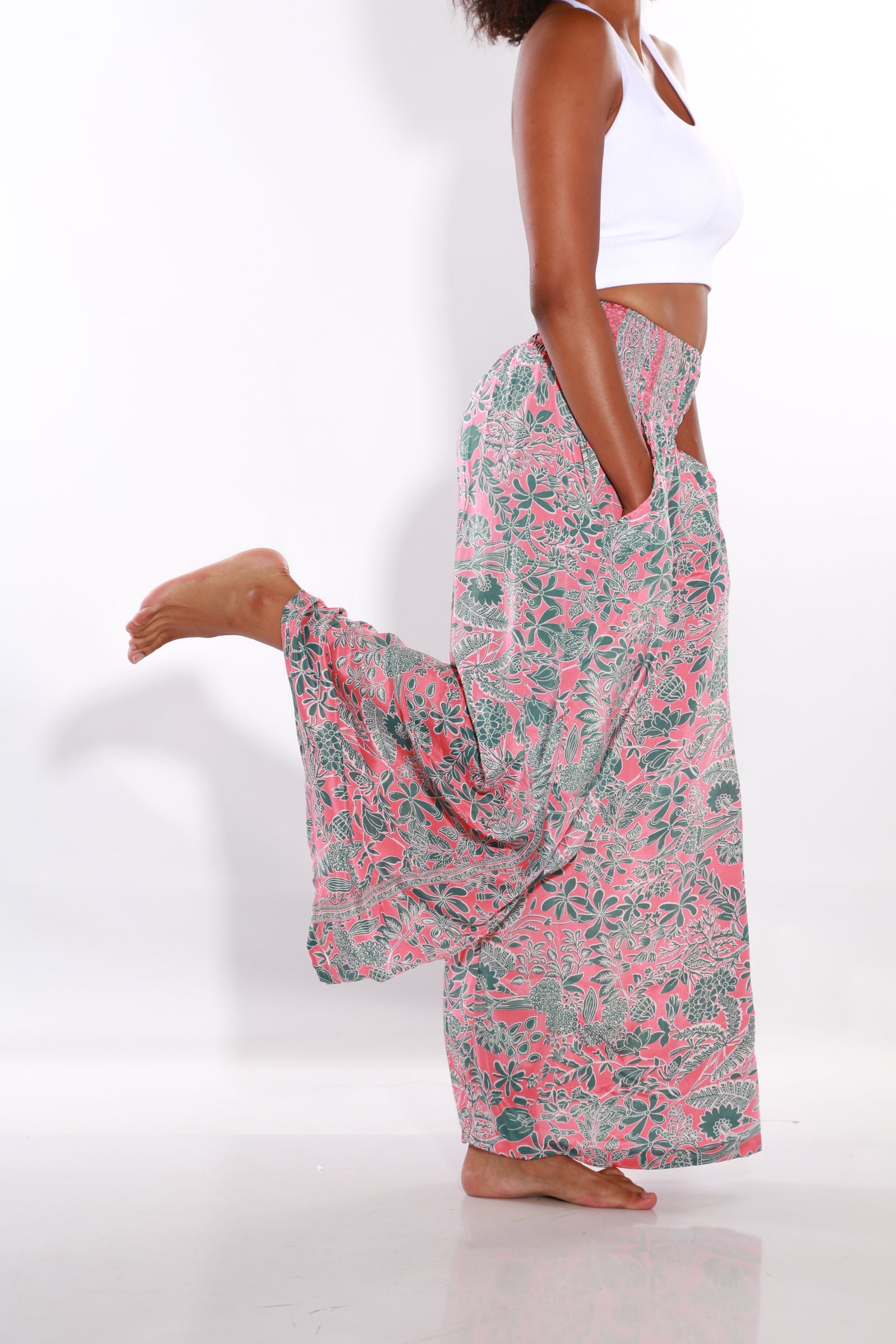Image of Happy Pants wide leg palazzo pants - coral