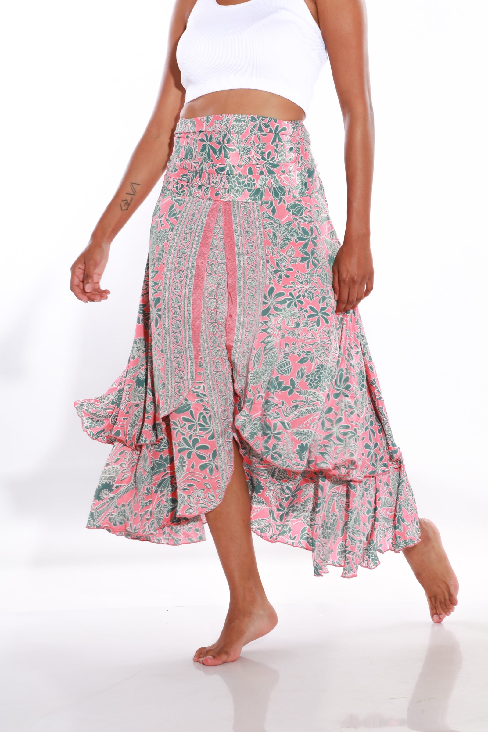 Happy Boho midi skirt - coral
