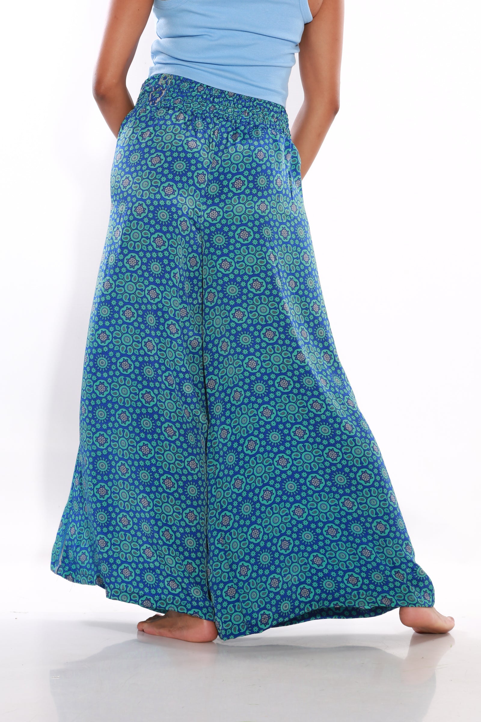 Image of Happy Pants wide leg palazzo pants - Azure