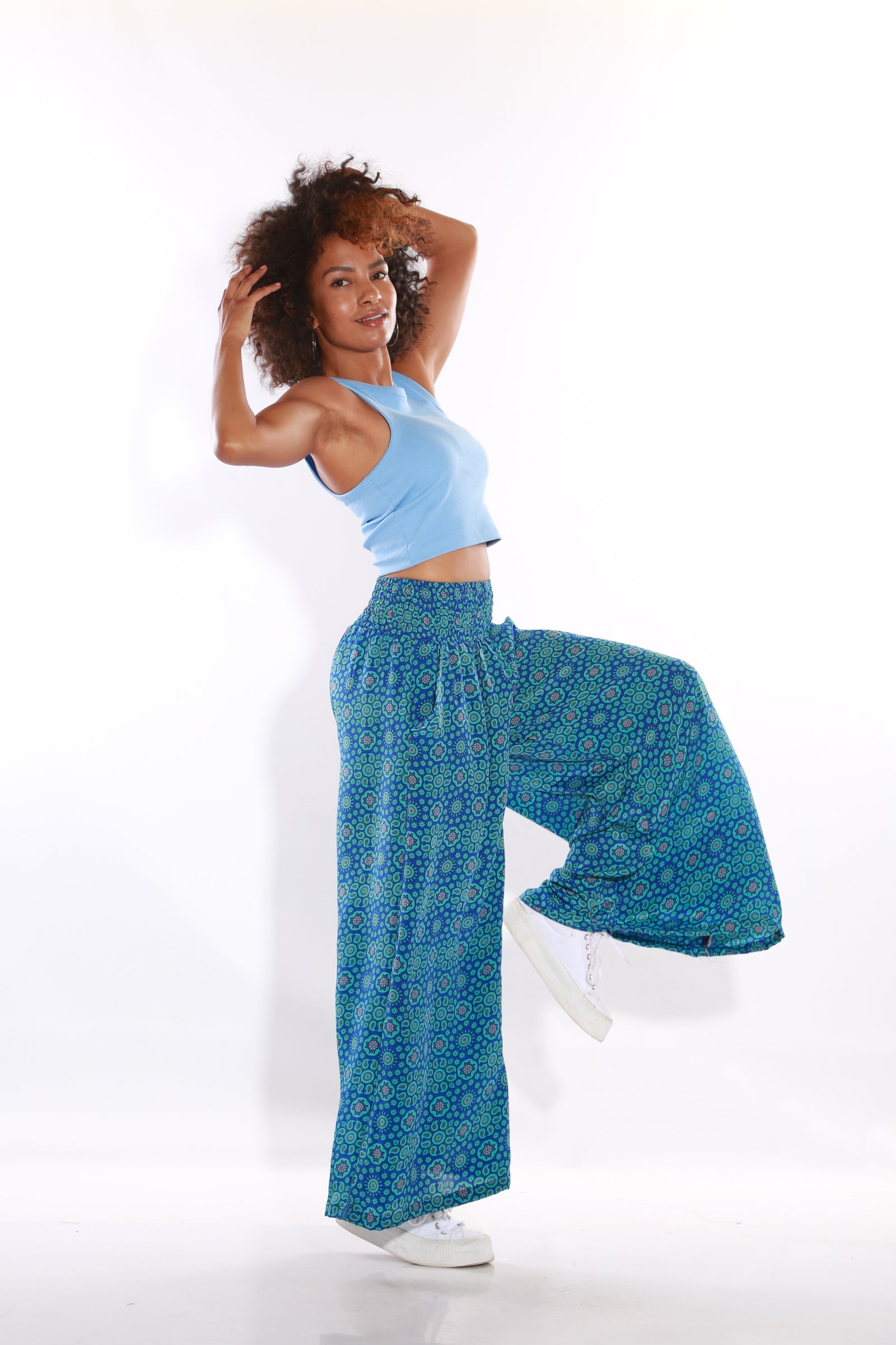 Happy Pants wide leg palazzo pants - Azure