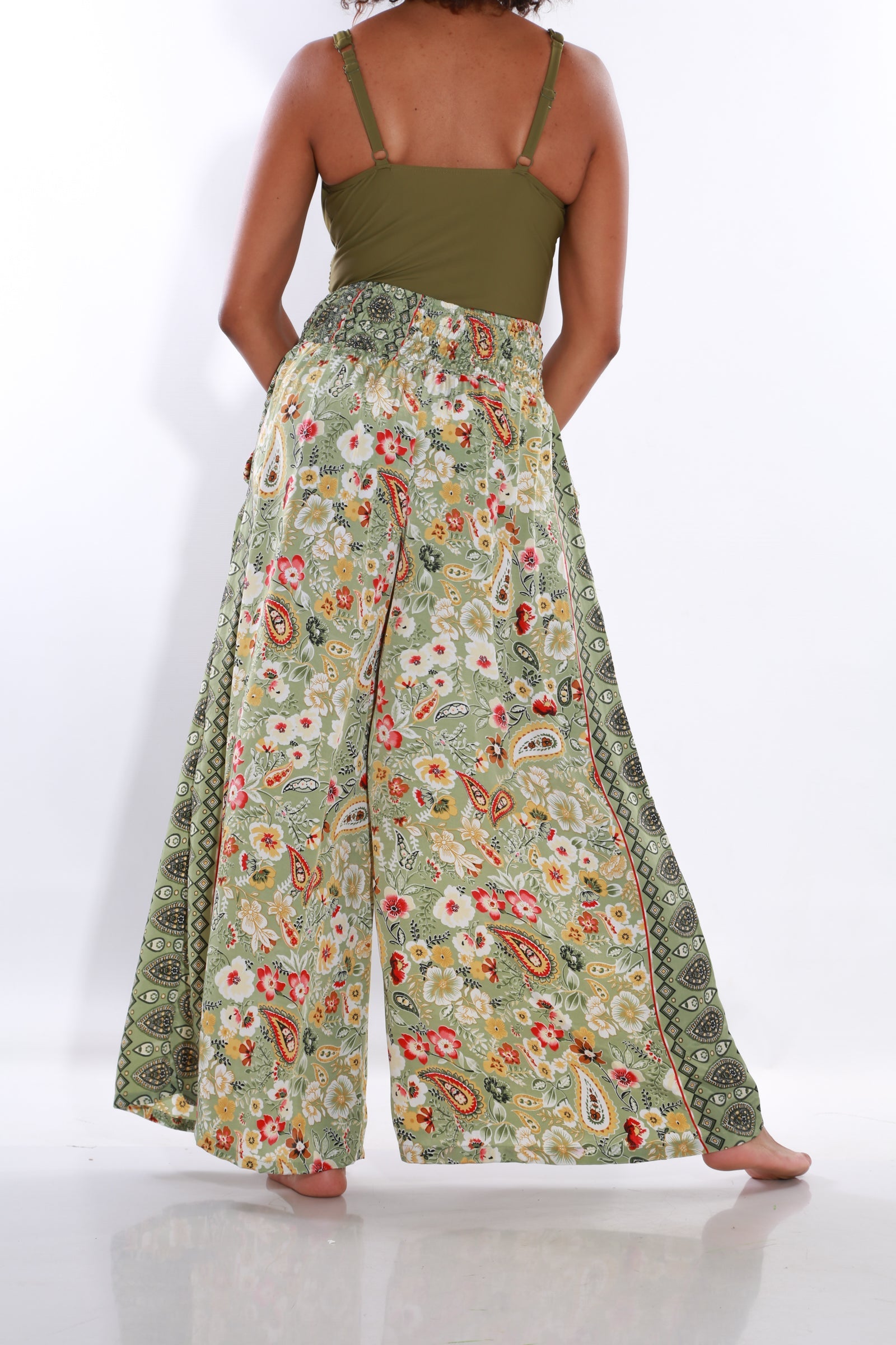 Happy Pants wide leg palazzo pants - Olive
