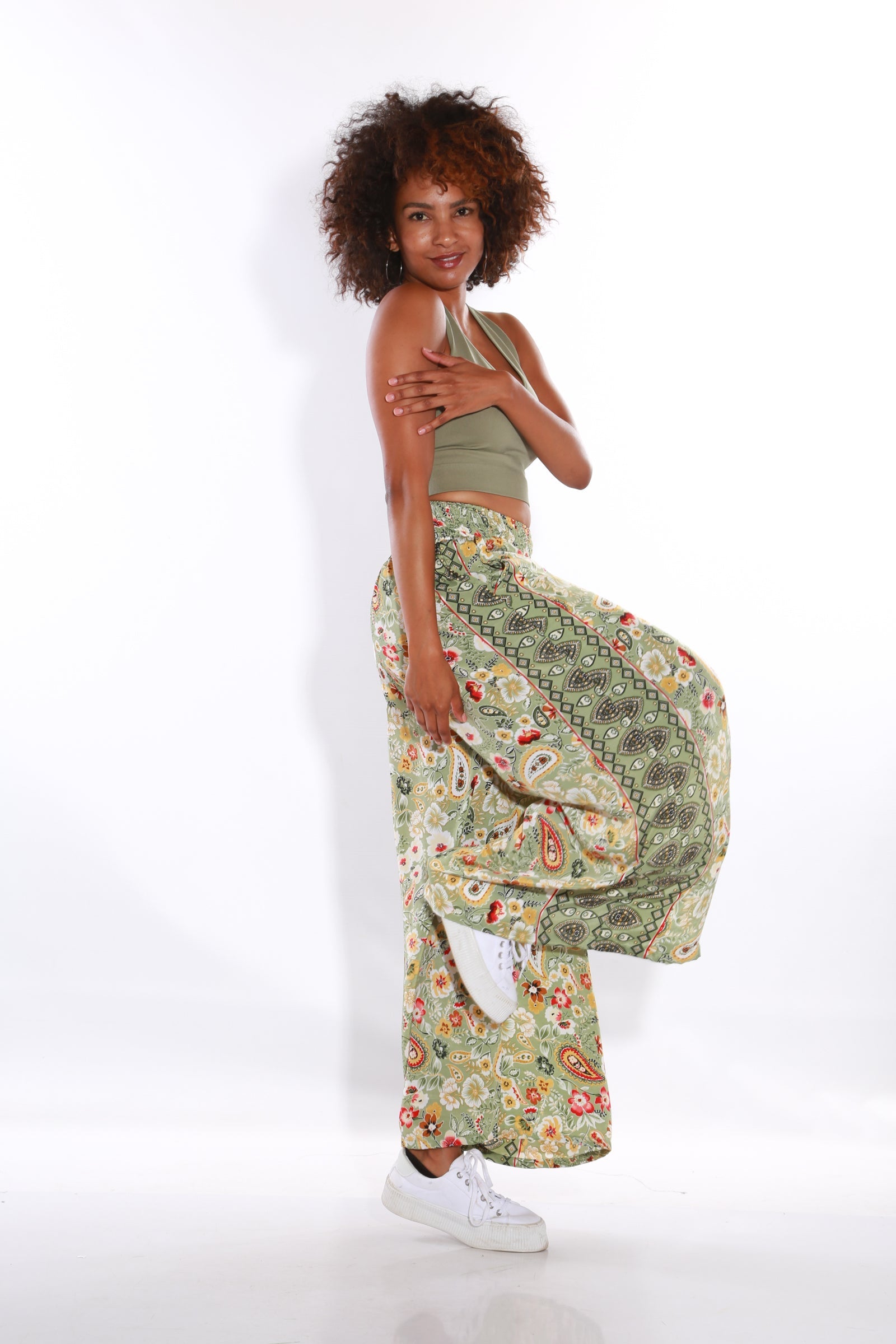 Image of Happy Pants wide leg palazzo pants - Olive