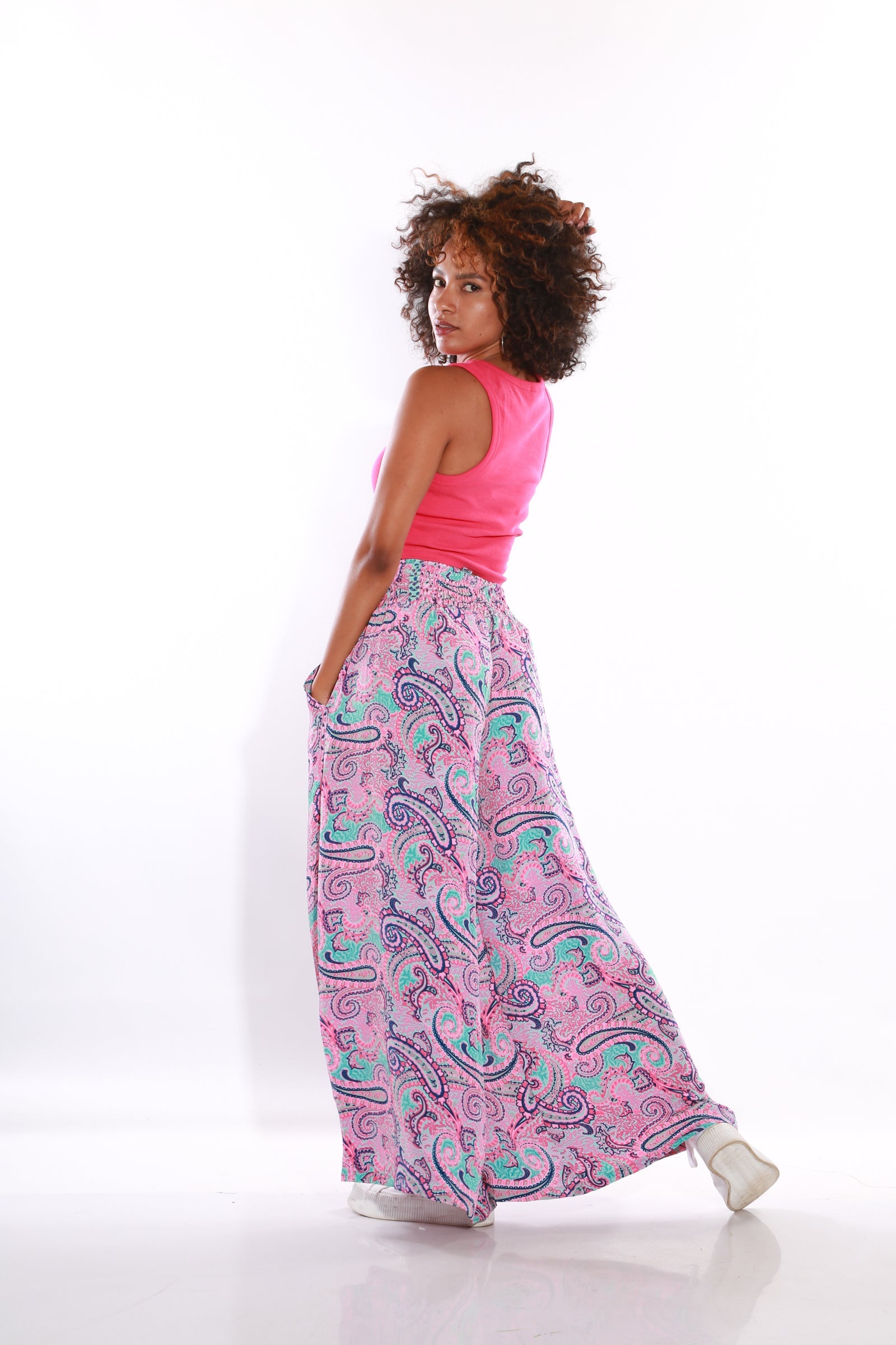 Image of Happy Pants wide leg palazzo pants - blush
