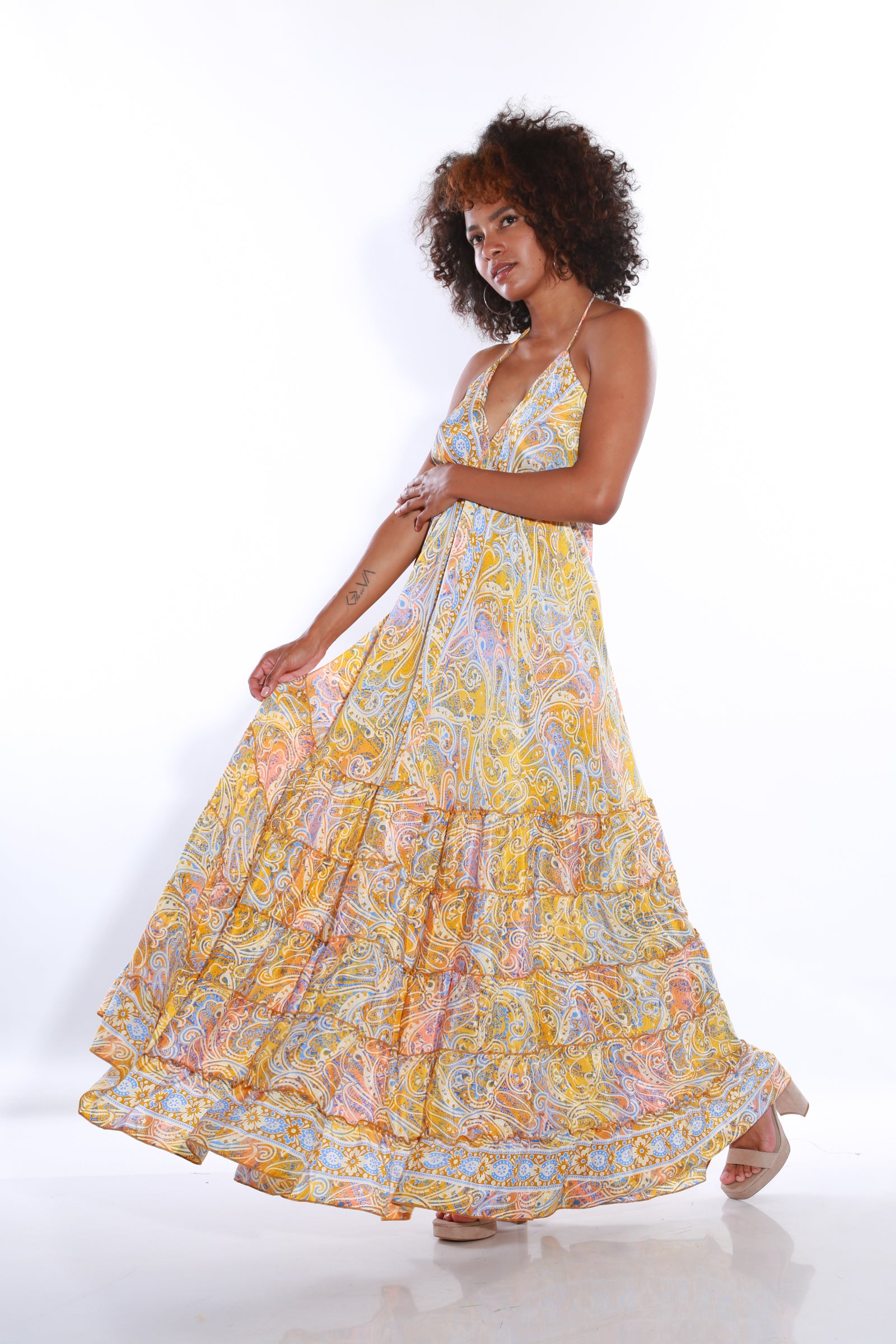 Image of Happy Spaghetti maxi dress- tuscany