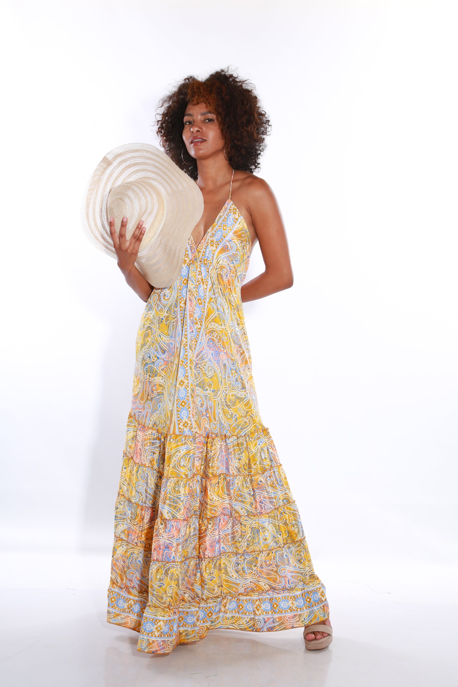 Happy Spaghetti maxi dress- tuscany