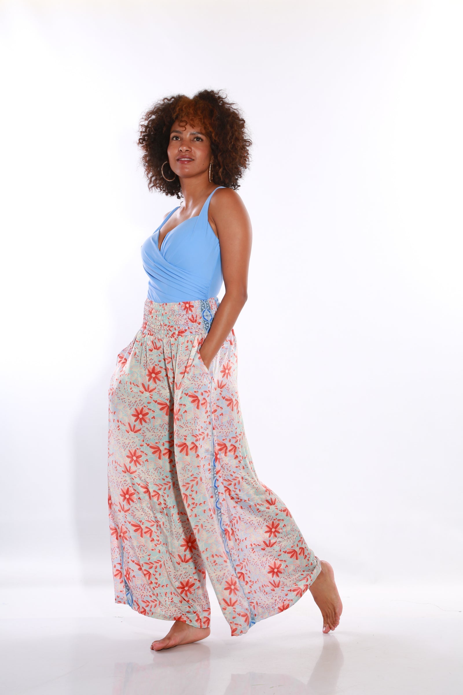 Image of Happy Pants wide leg palazzo pants -  cherry blossom
