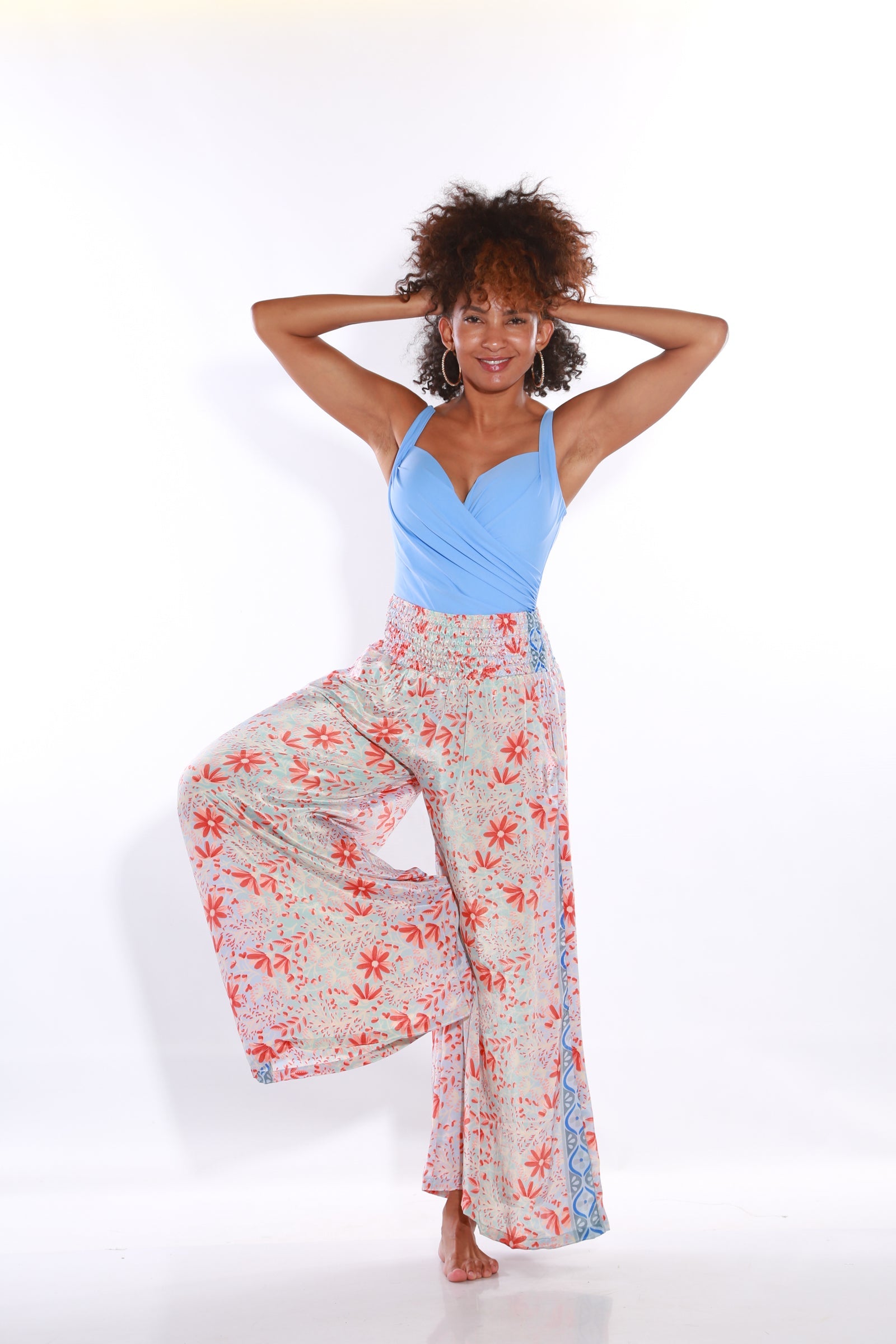 Image of Happy Pants wide leg palazzo pants -  cherry blossom