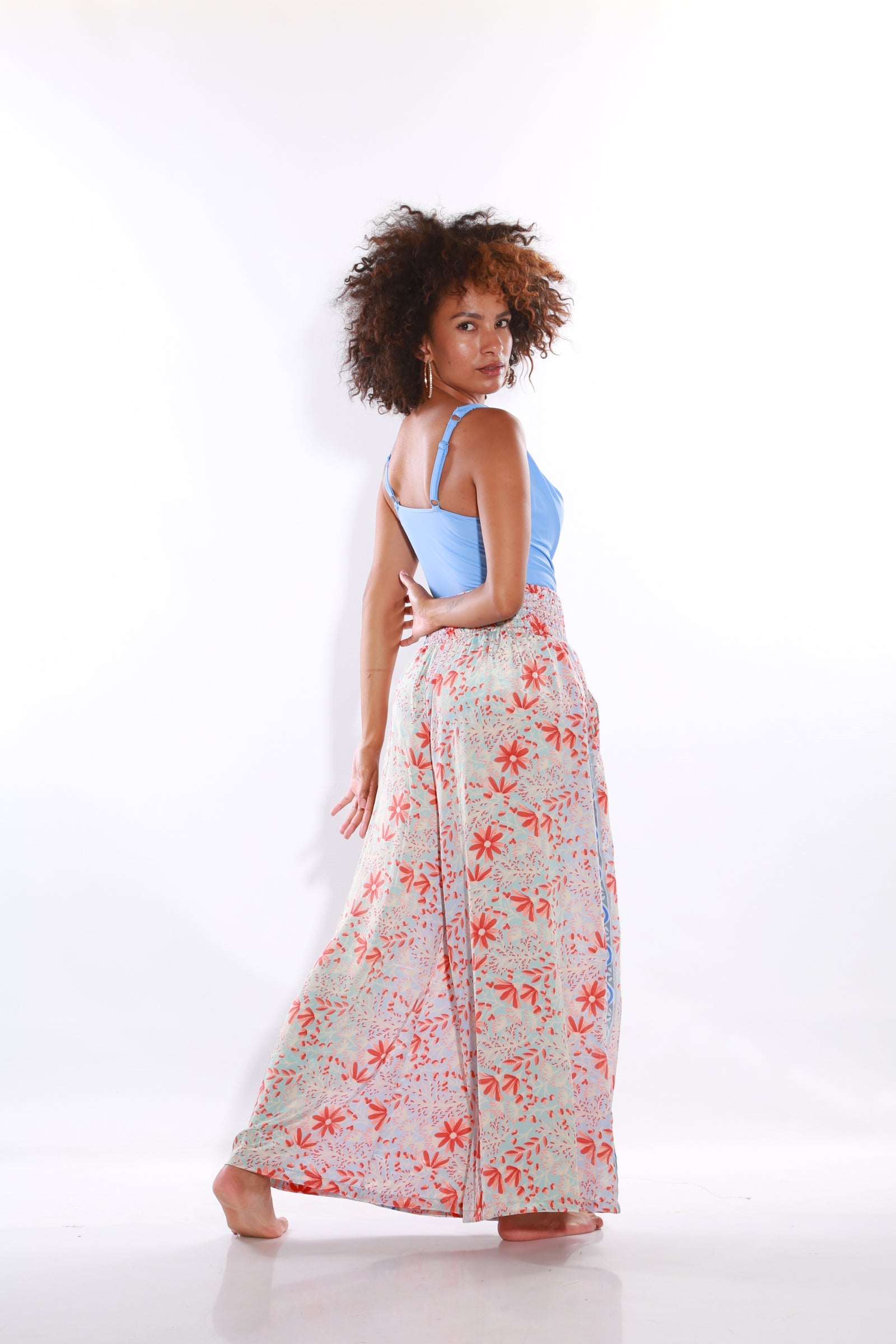 Image of Happy Pants wide leg palazzo pants -  cherry blossom