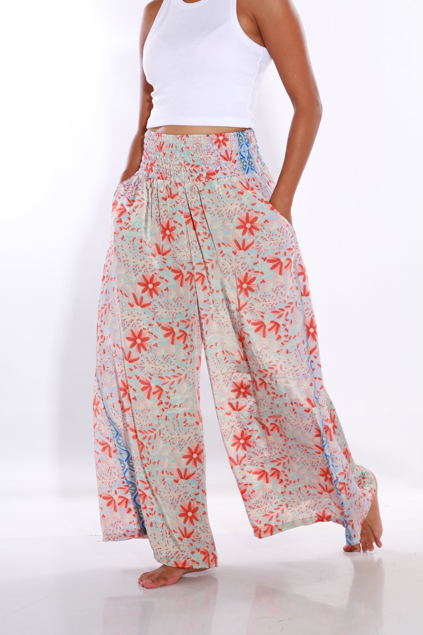 Image of Happy Pants wide leg palazzo pants -  cherry blossom