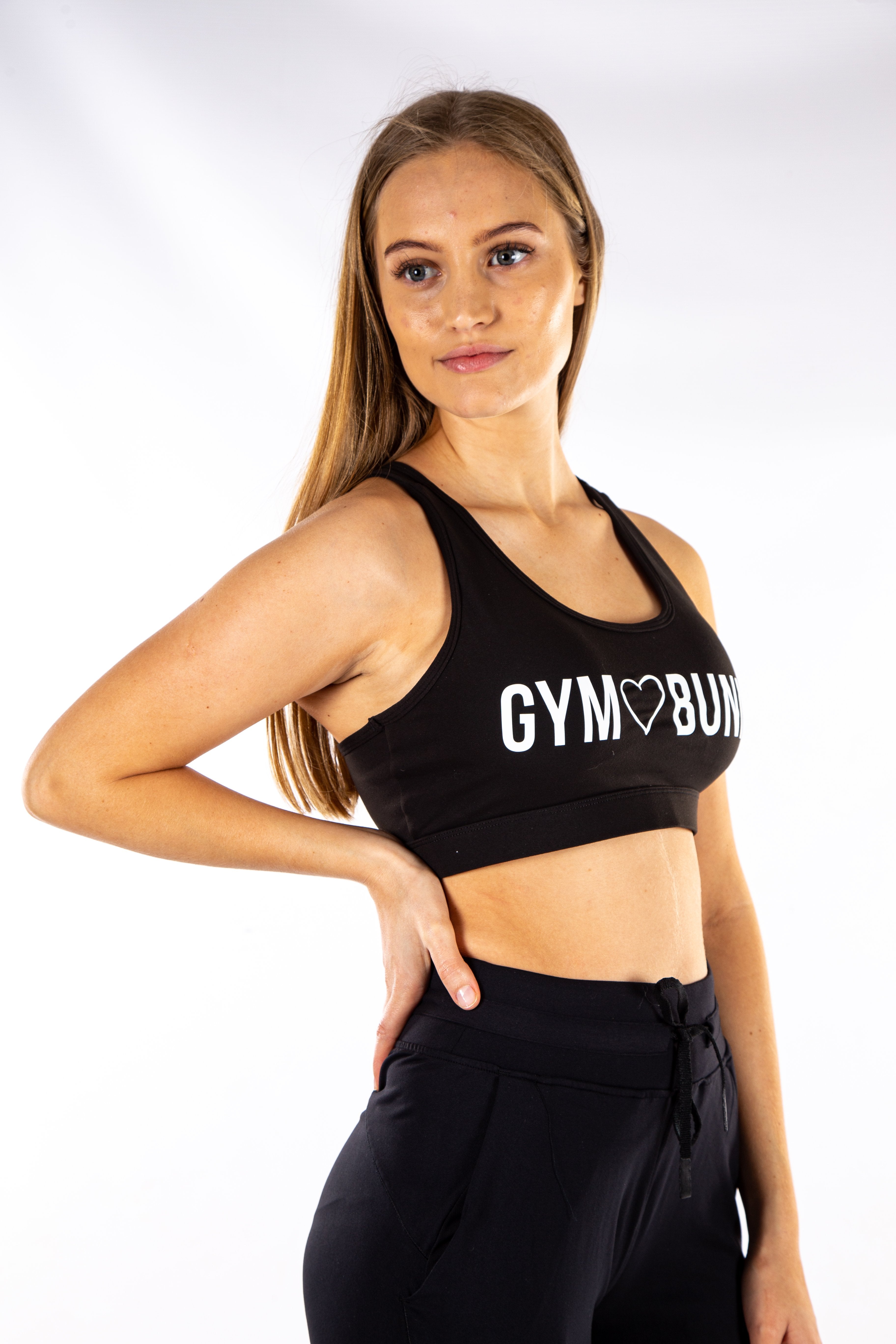 Image of Wonderfit padded bra top with Cell pocket- Black