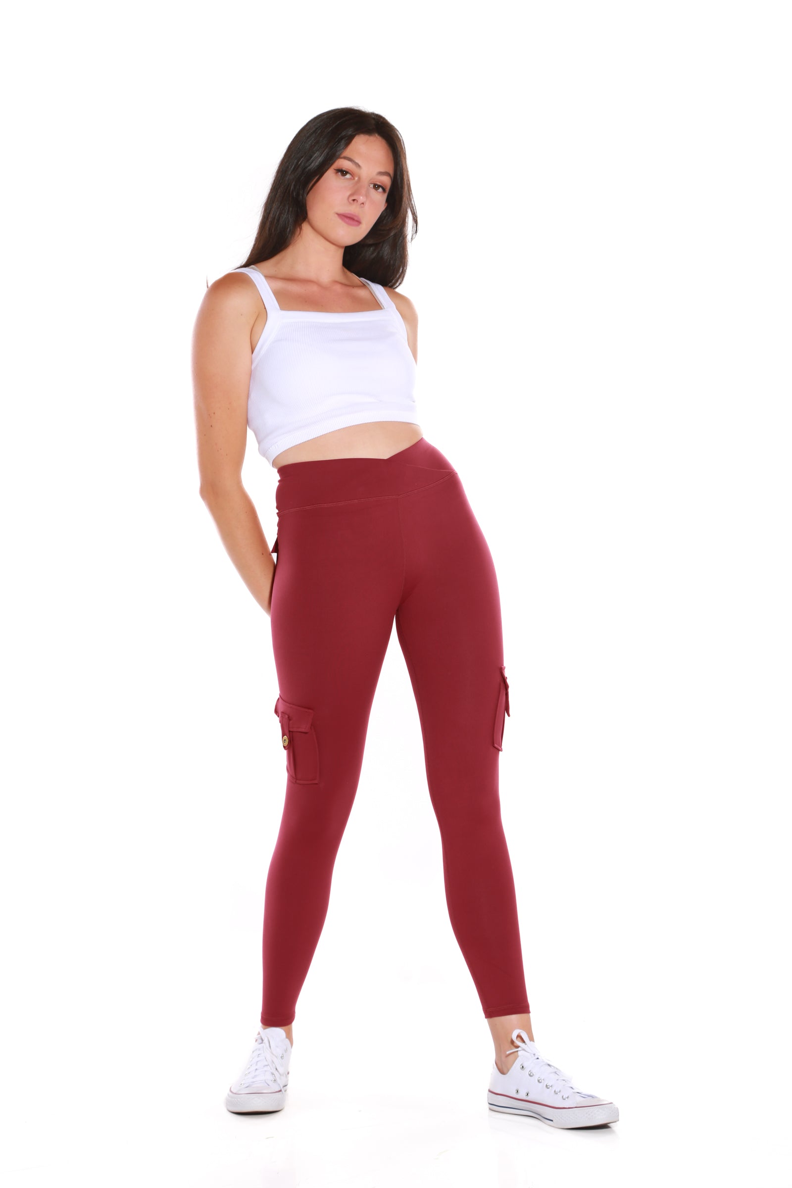 Image of GNT Cargo Leggings -  Burgundy