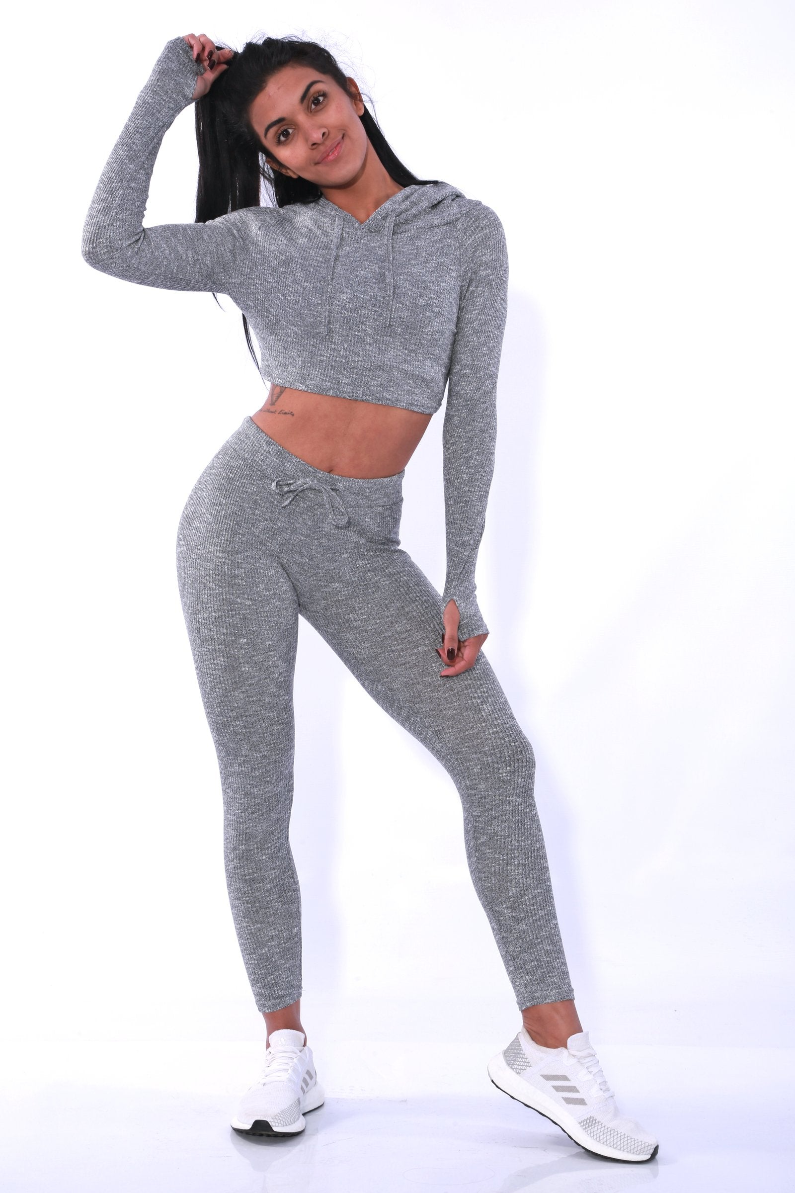 Image of GNT Loungie crop hoodie - Grey