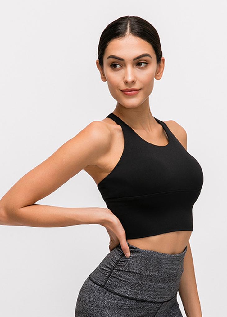 Lux long bra top- Black