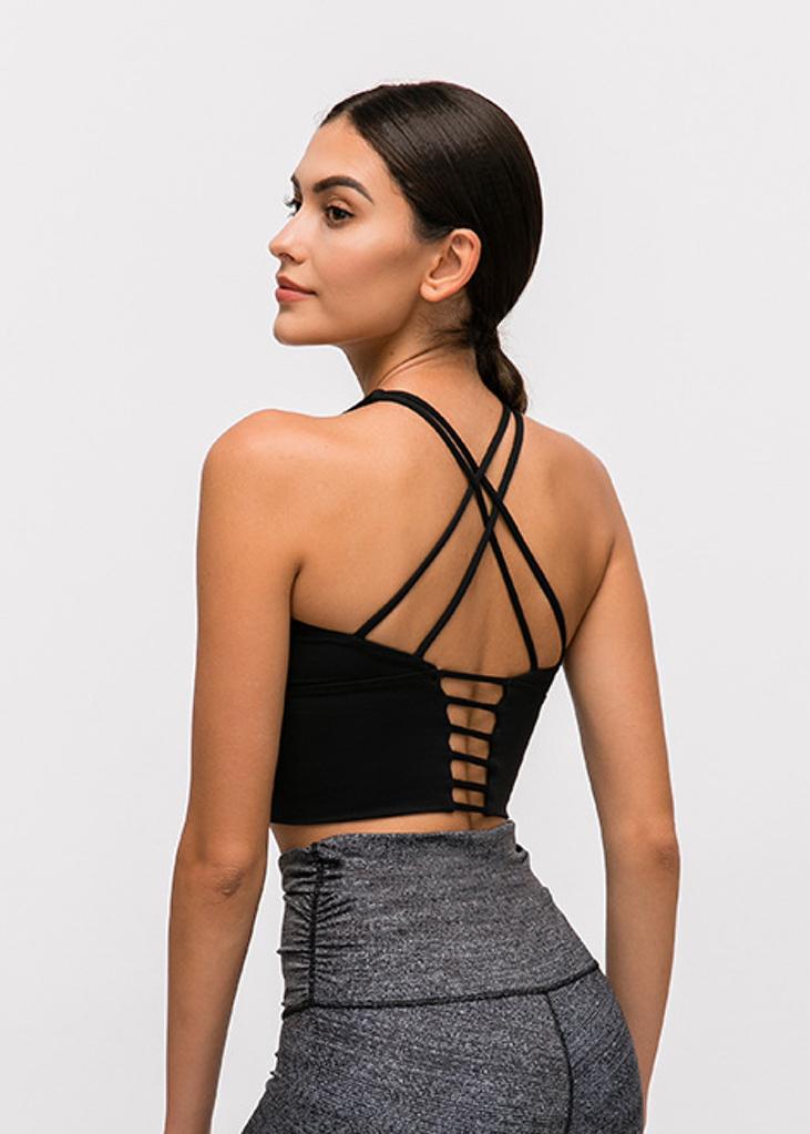 Lux long bra top- Black