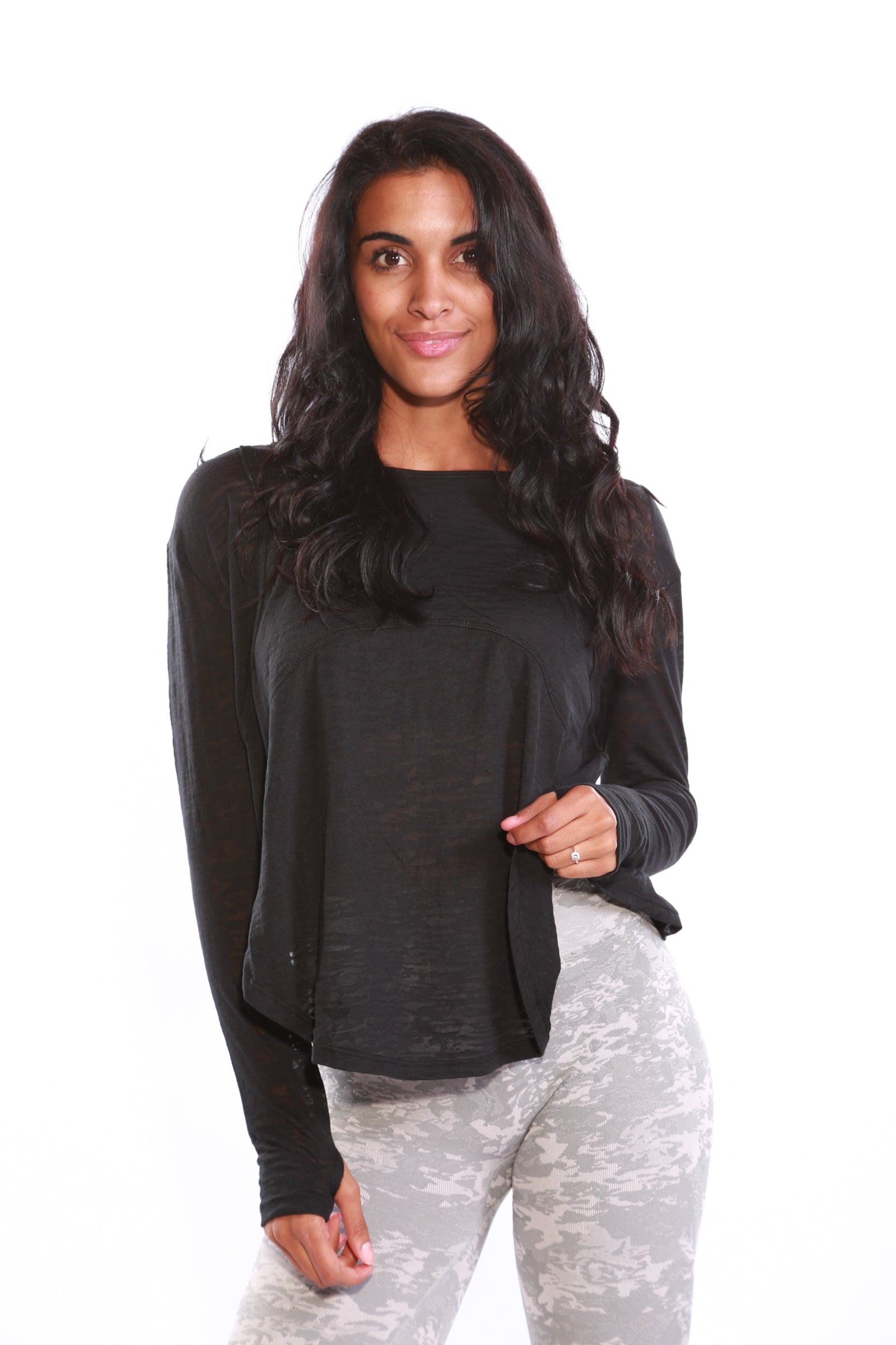 Gym Bunny Oversized loose fit gym top- black