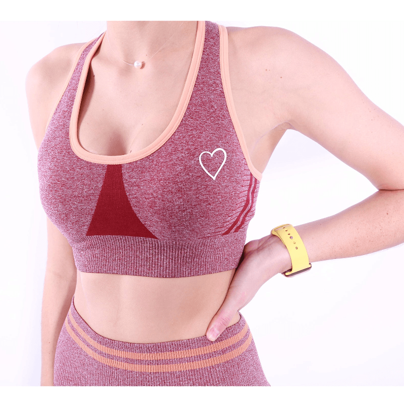 Wonderfit Seamless padded bra top - Burgundy