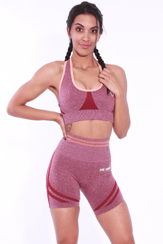 Wonderfit Seamless padded bra top - Burgundy