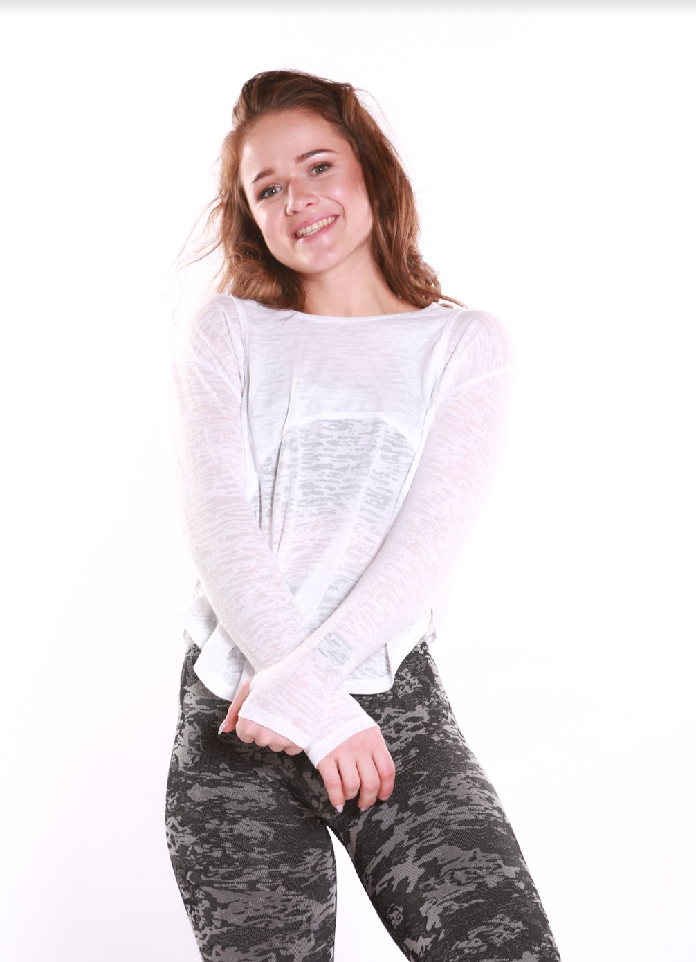 Gym Bunny Oversized loose fit gym top- white