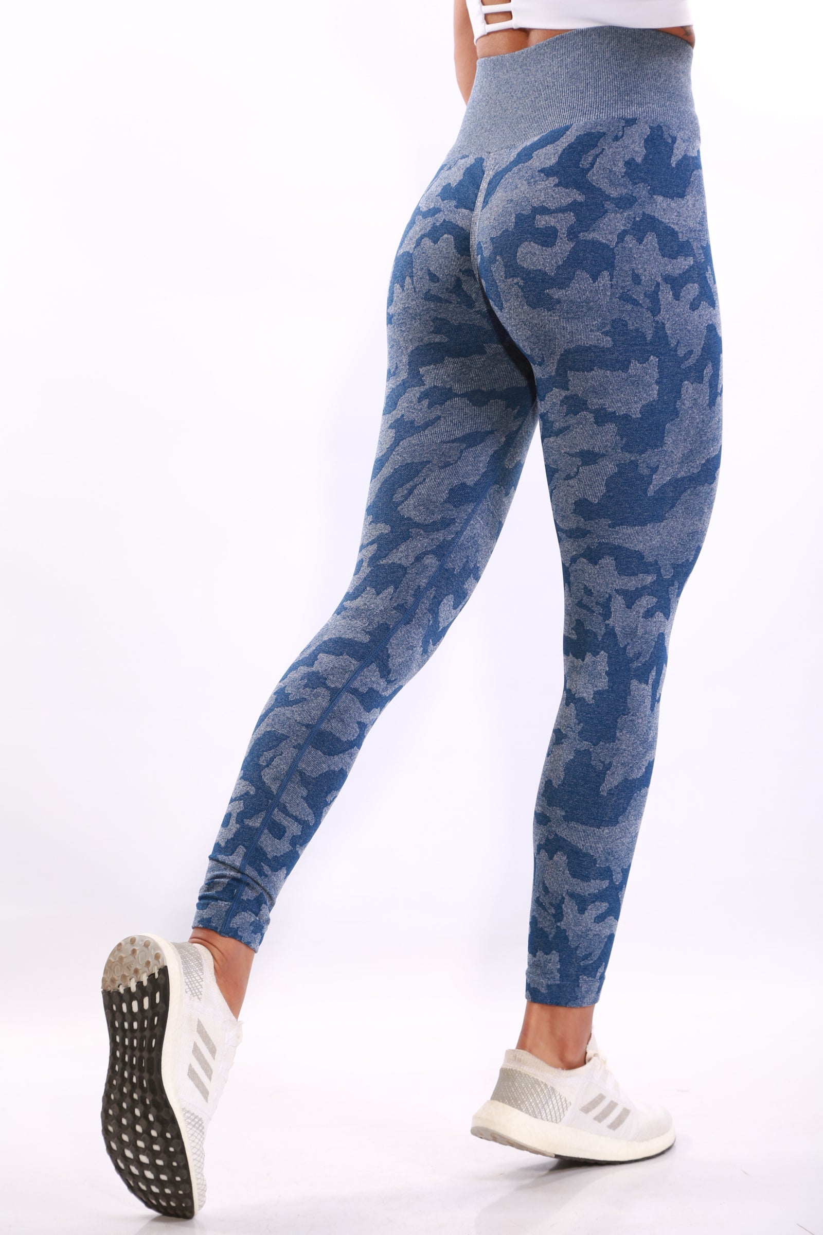 Image of TNG Camo scrunch - Seamless  Leggings - blue