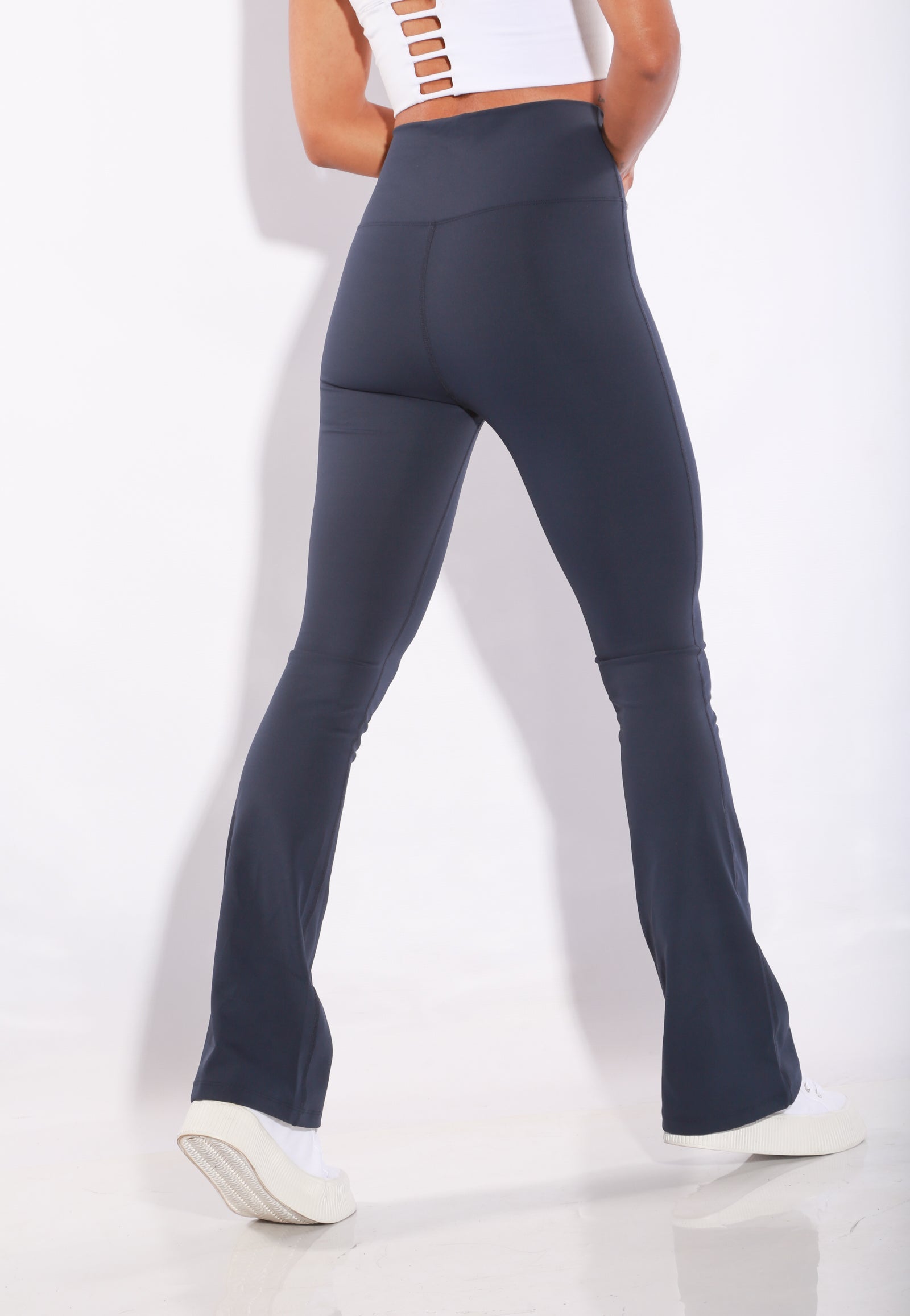 TNG V waist flare Leggings - Blue