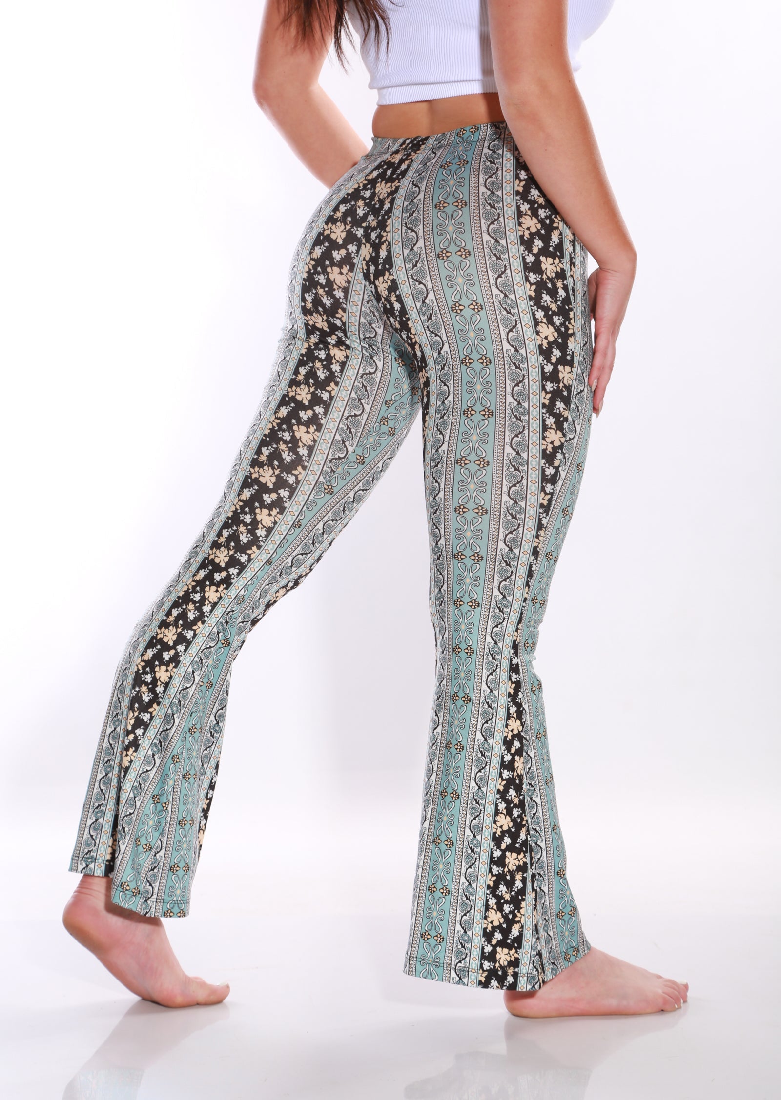 TNG Hippie flare Leggings -powder Blue