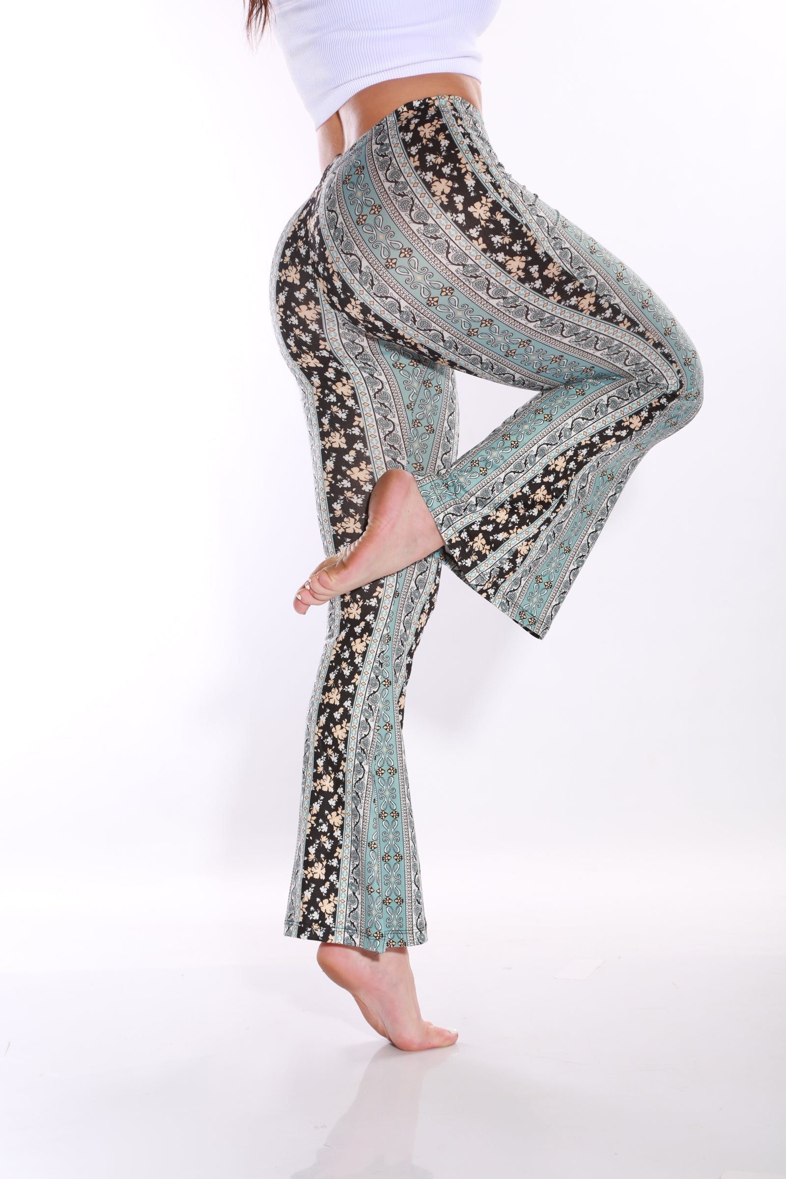TNG Hippie flare Leggings -powder Blue