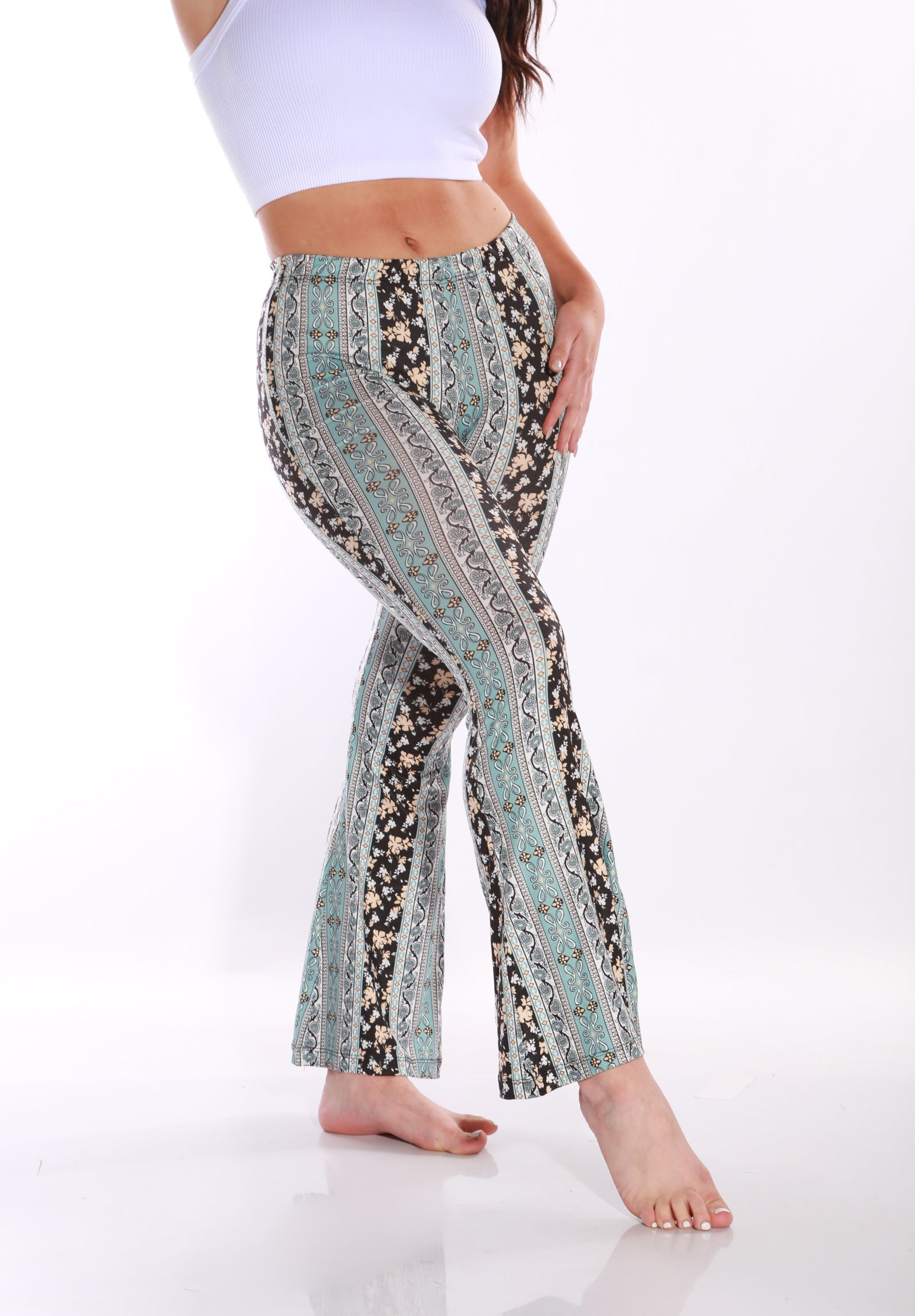 Image of TNG Hippie flare Leggings -powder Blue