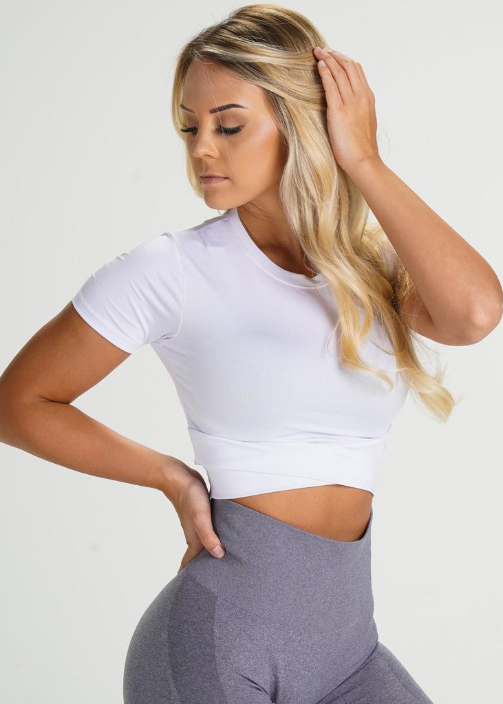 Image of Cross body tee- white