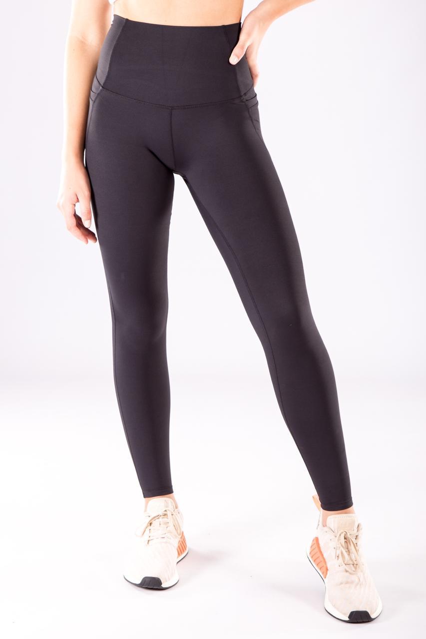 Image of Compression Leggings with phone pocket - Black