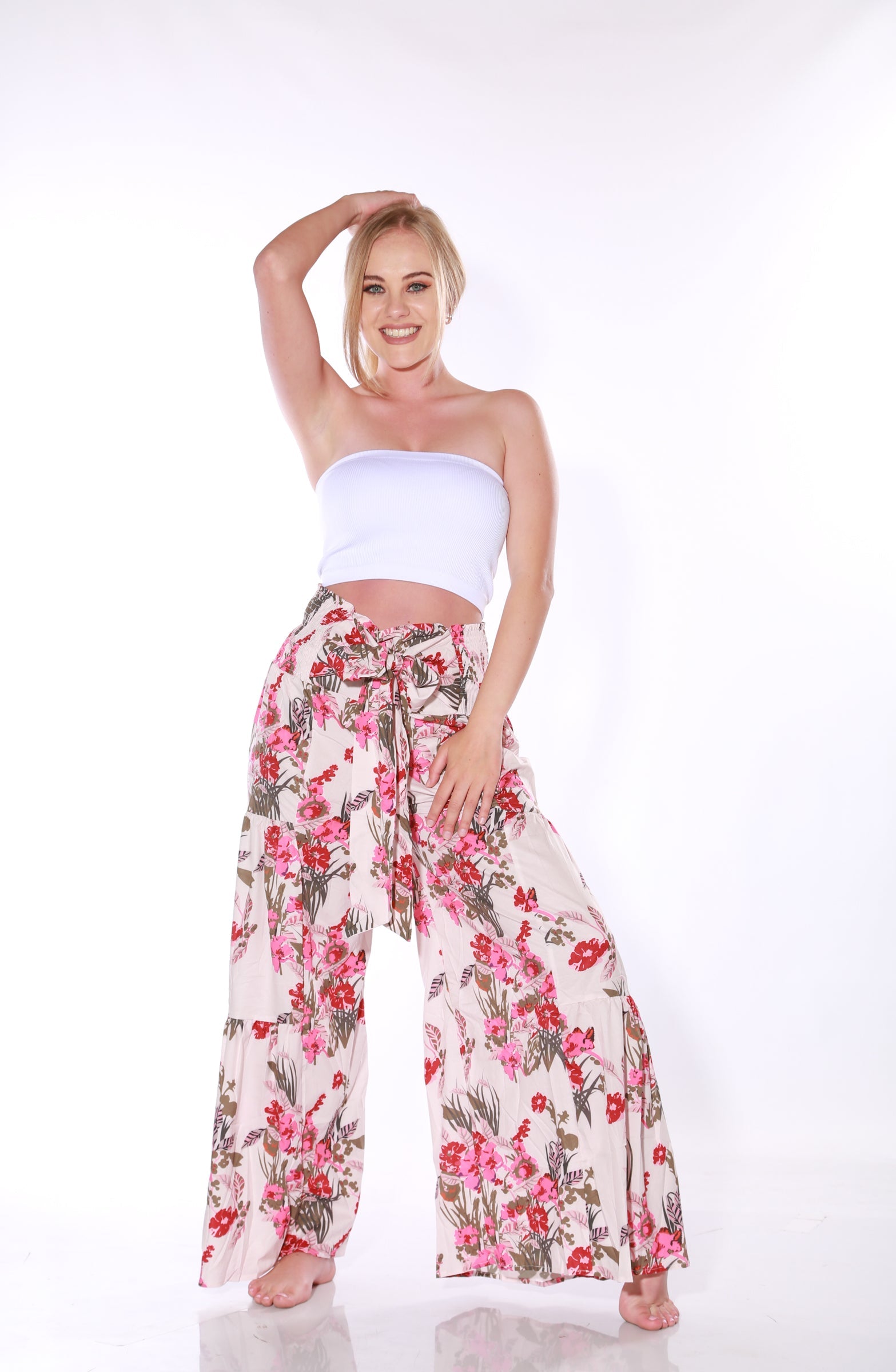 Image of Happy Pants -tie wrap palazzo pants - pink