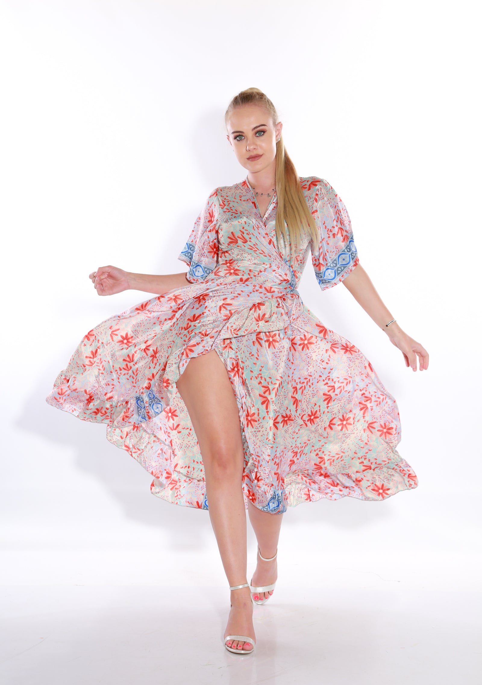 Image of Happy maxi wrap dress- cherry blossom