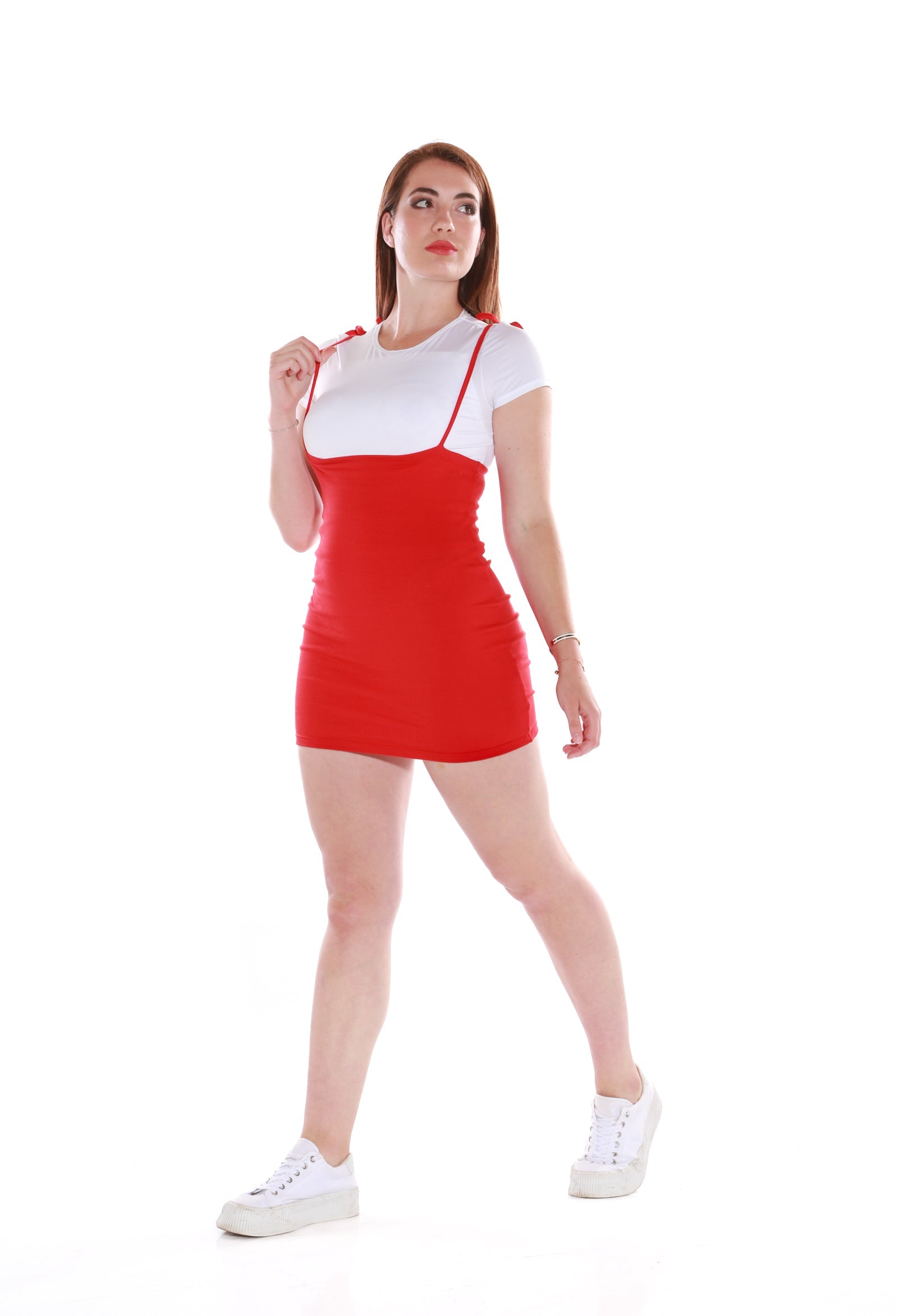 Image of TNG Suspender skirt Strappy Bodycon - red
