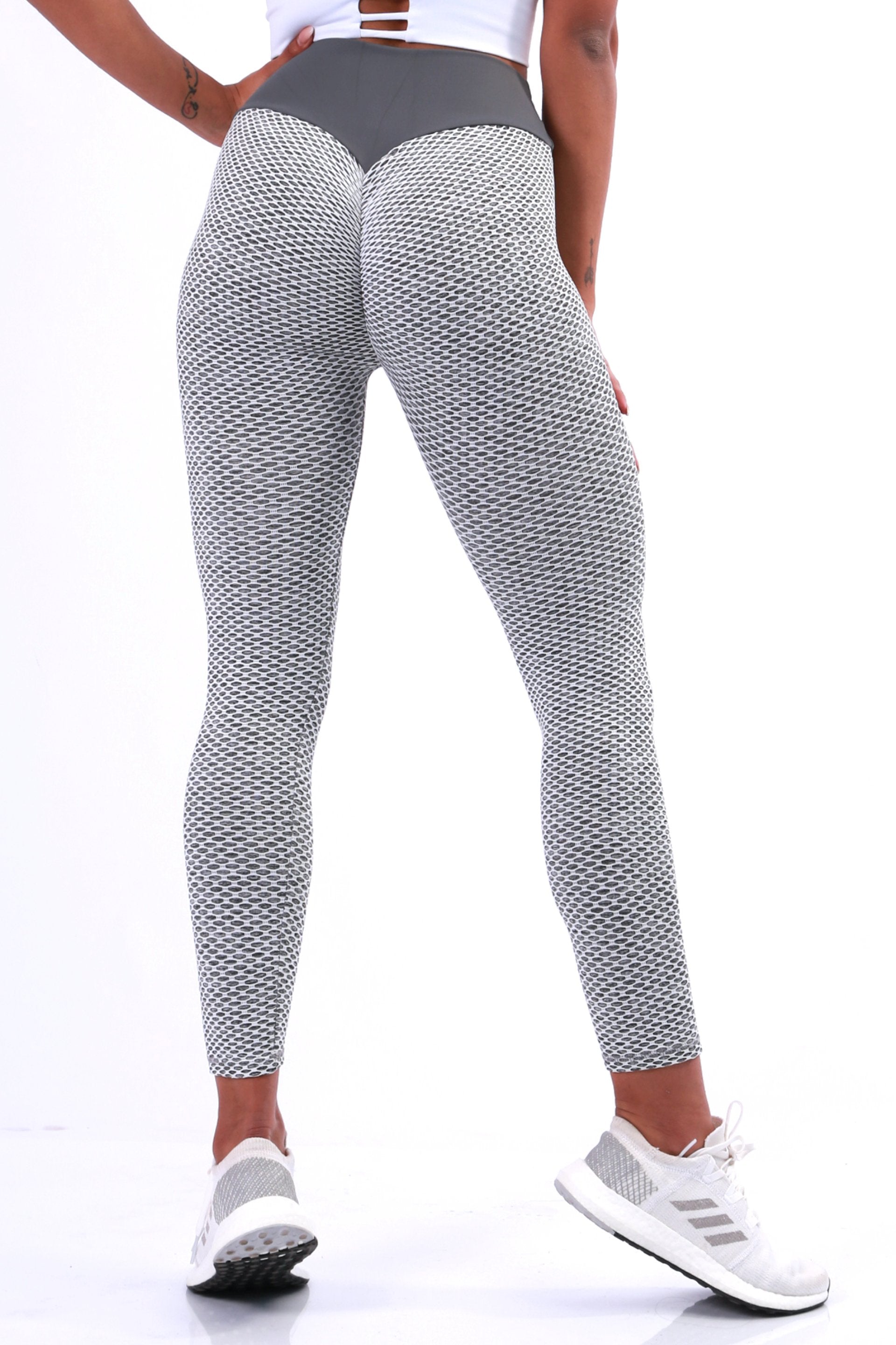 Image of Wonderfit Bubble leggings AKA ‘Tik Tok Pants’ - Anti cellulite leggings - Grey