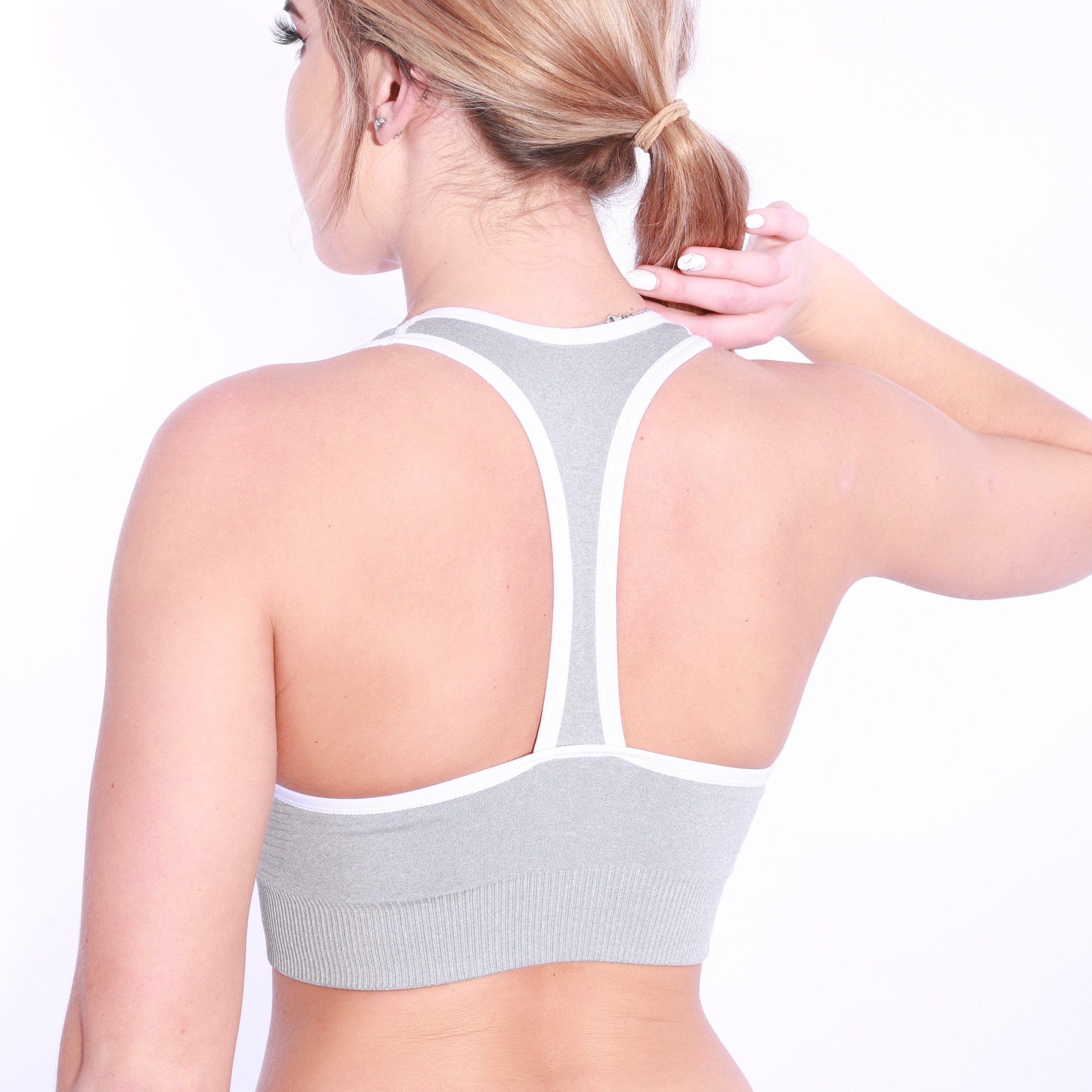 Image of Wonderfit Seamless padded bra top - Grey